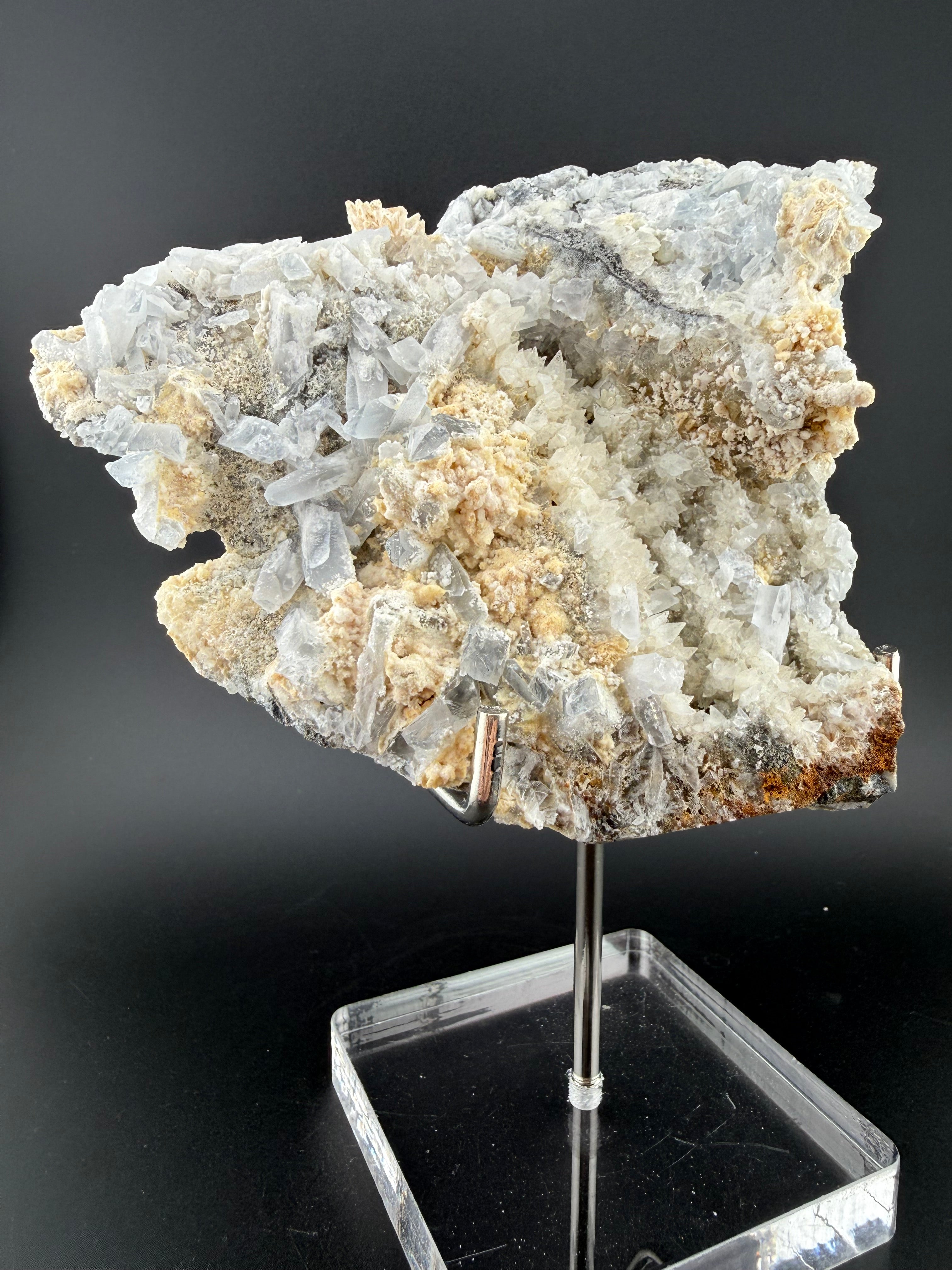 Blue Barite with Fluorescent Calcite & Quartz | Erongo Mountains, Namibia