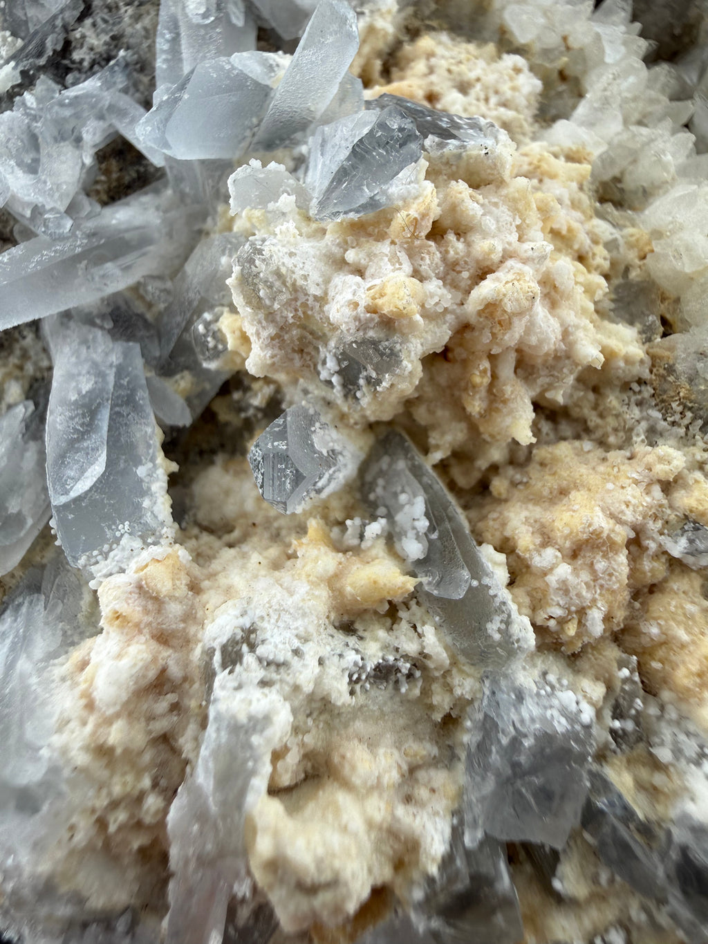 Blue Barite with Fluorescent Calcite & Quartz | Erongo Mountains, Namibia