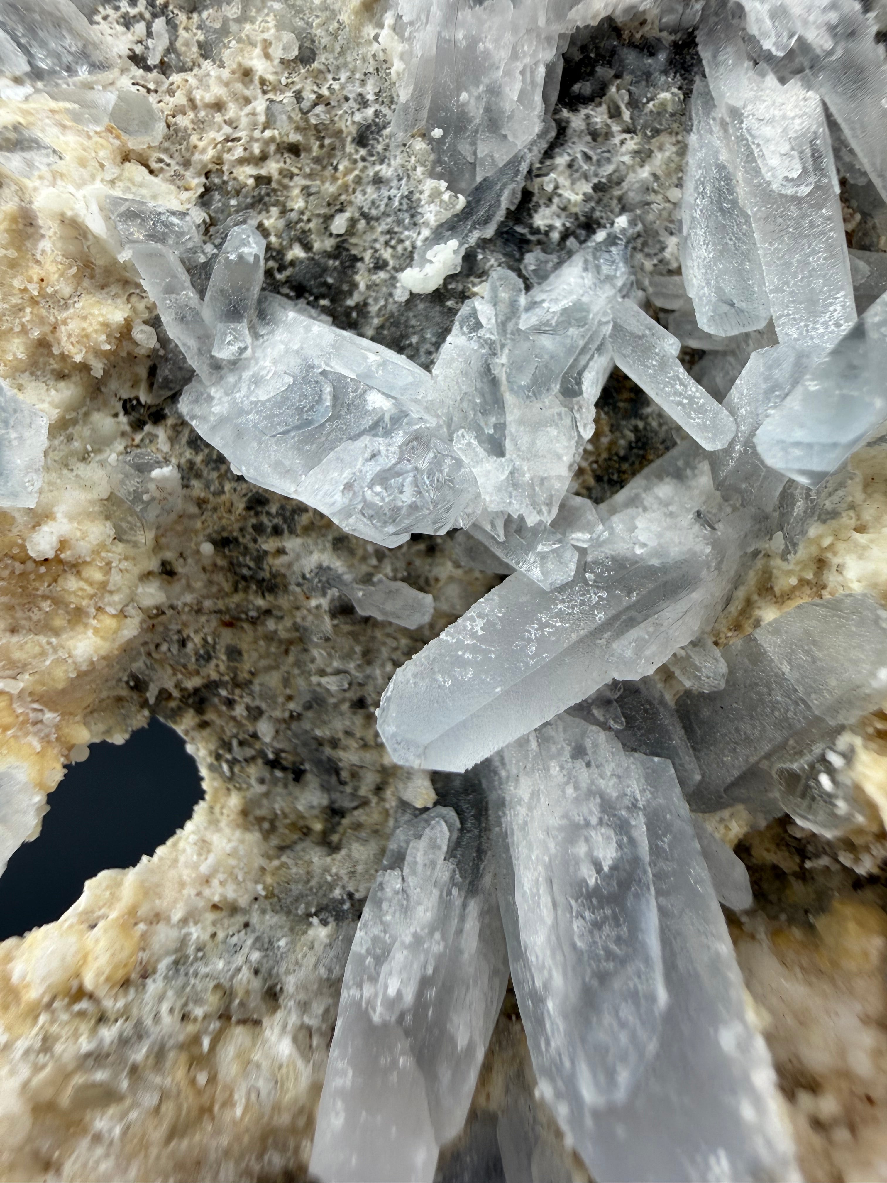 Blue Barite with Fluorescent Calcite & Quartz | Erongo Mountains, Namibia