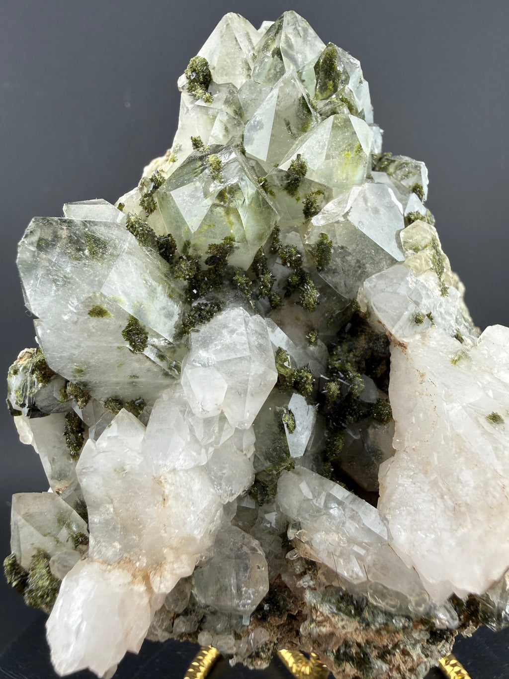 Quartz with Epidote Cluster | Cabinet Specimen | Guizhou, China