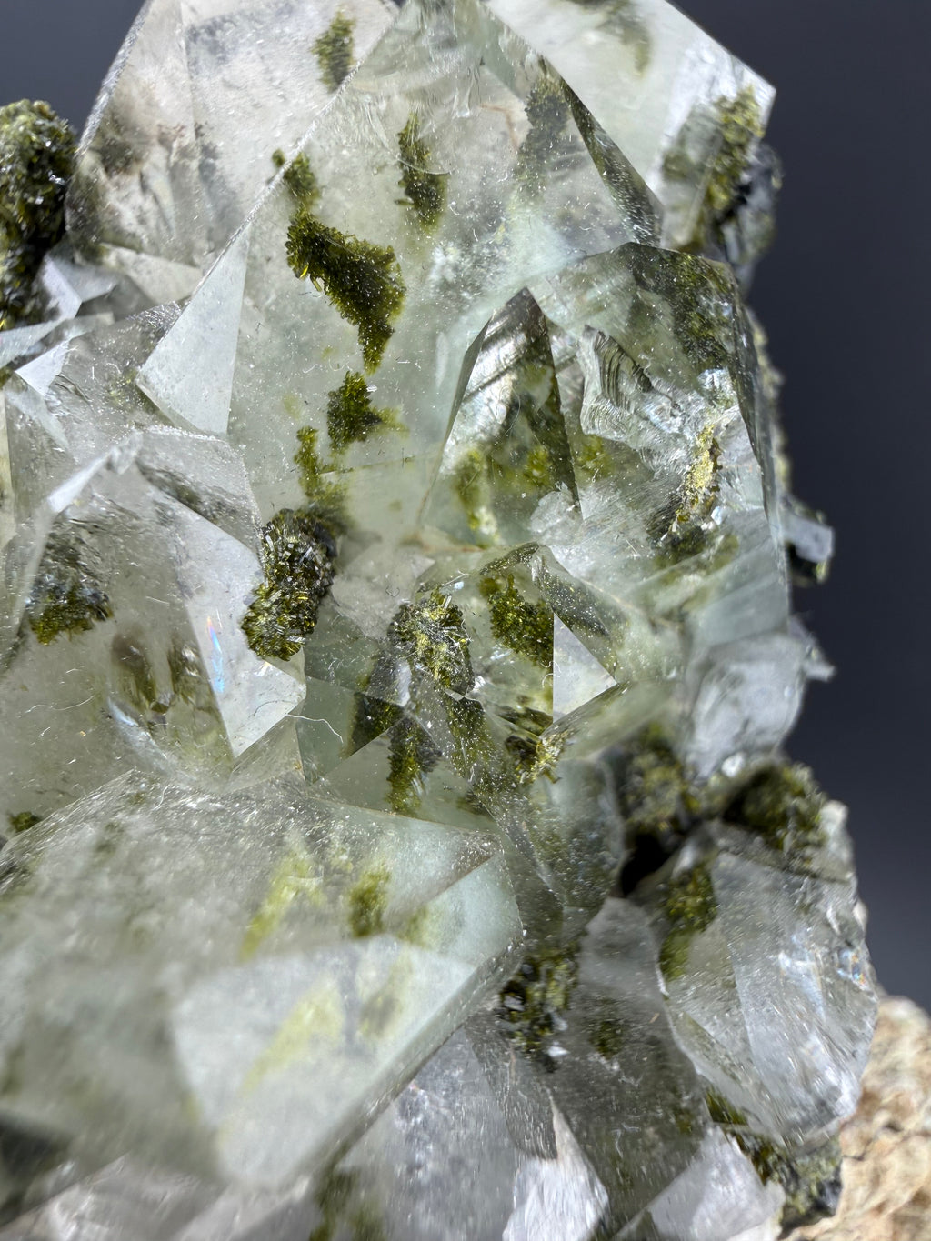Quartz with Epidote Cluster | Cabinet Specimen | Guizhou, China
