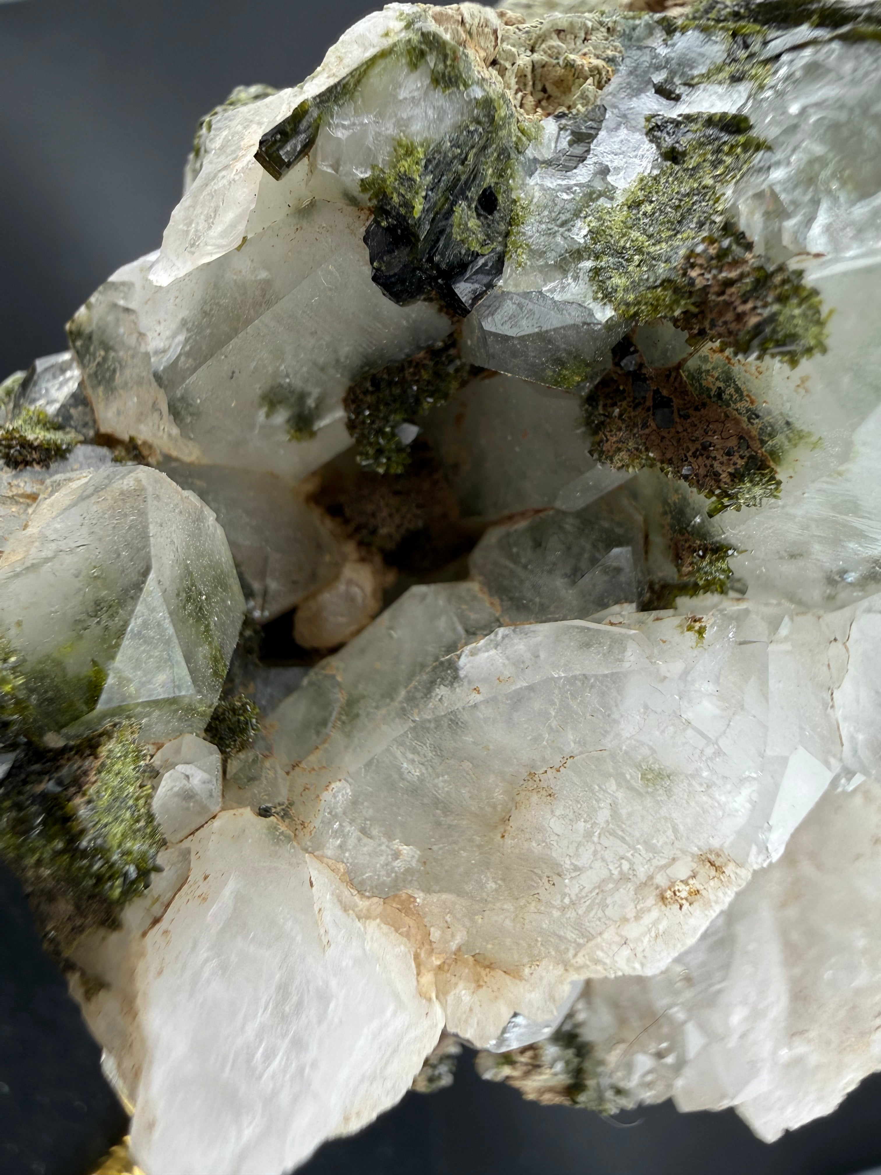 Quartz with Epidote Cluster | Cabinet Specimen | Guizhou, China