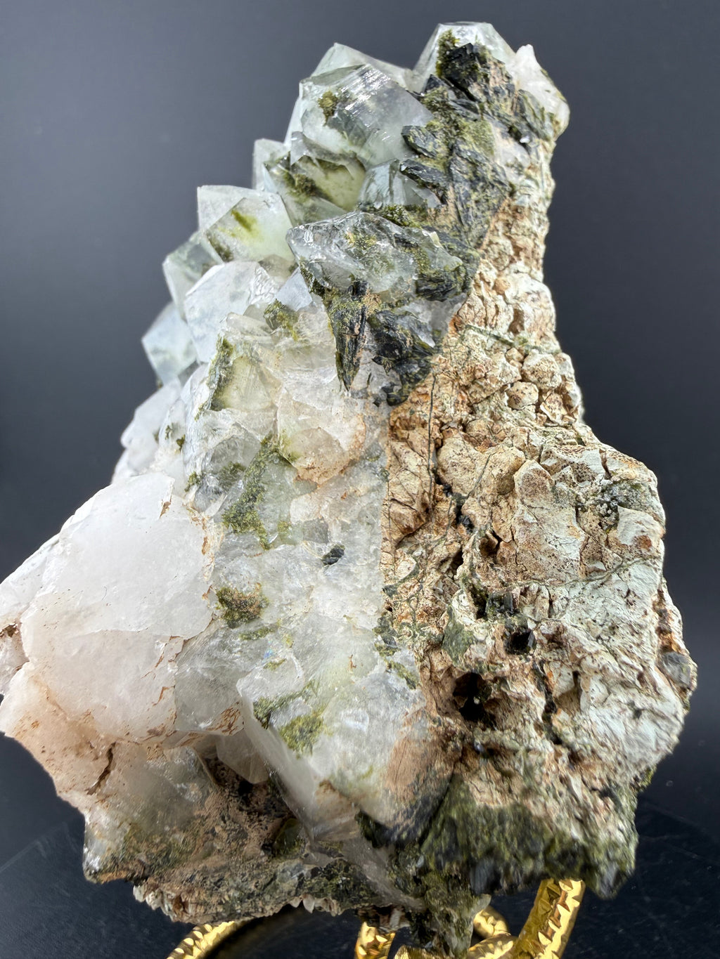 Quartz with Epidote Cluster | Cabinet Specimen | Guizhou, China