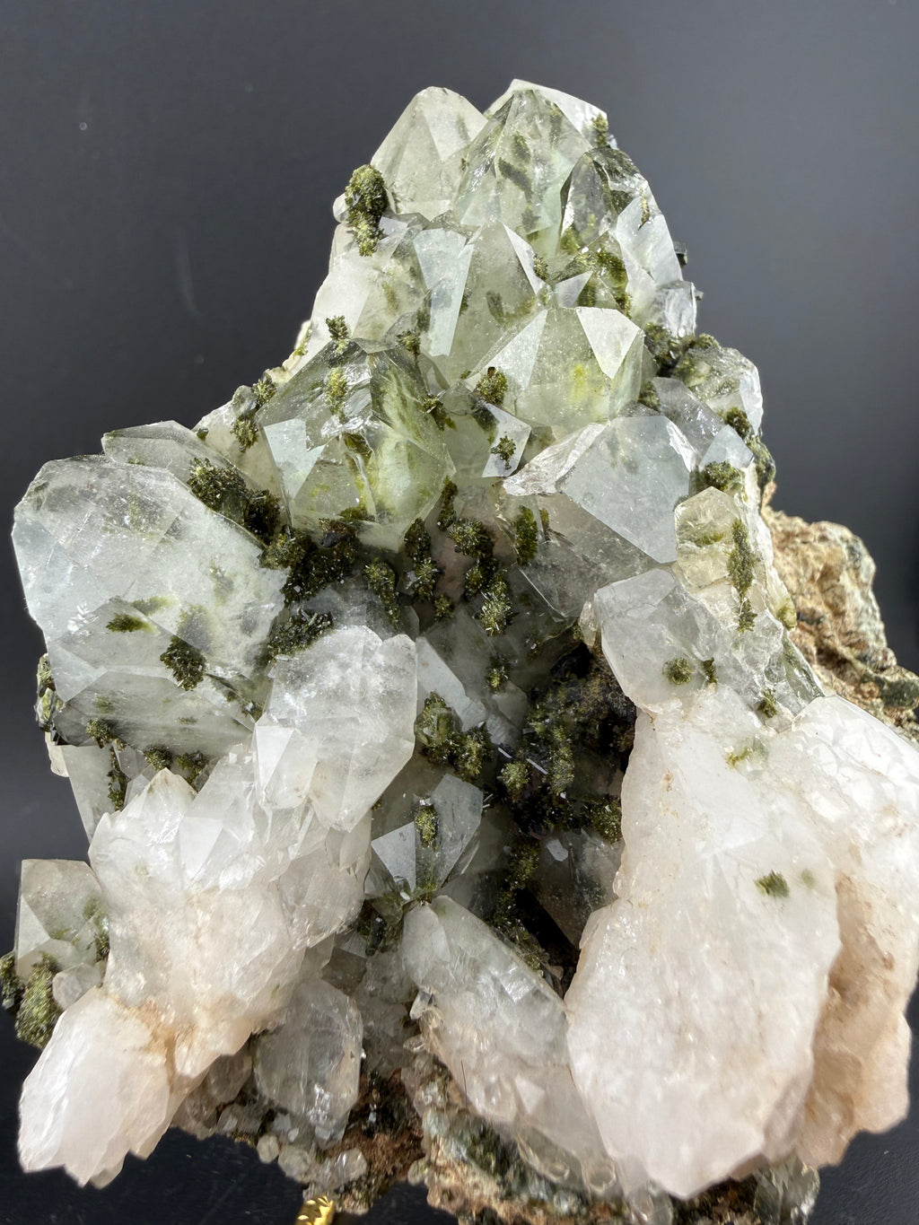 Quartz with Epidote Cluster | Cabinet Specimen | Guizhou, China