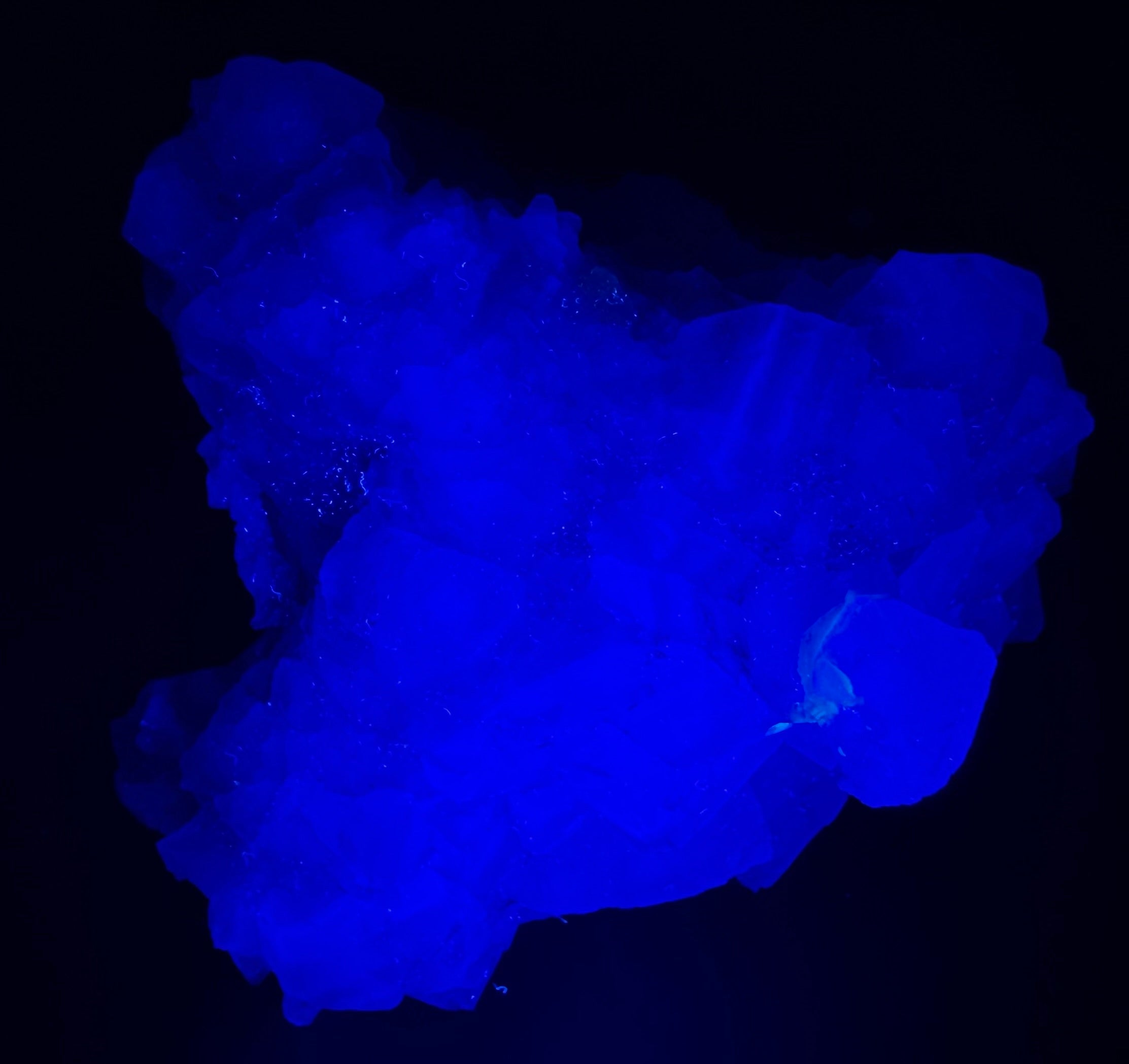 UV Reactive Purple Fluorite with Calcite — Fujian Province, China UV Reactive Purple Fluorite with Calcite — Fujian Province, China