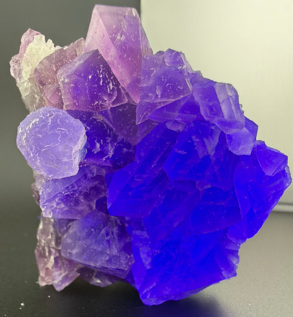 UV Reactive Purple Fluorite with Calcite — Fujian Province, China UV Reactive Purple Fluorite with Calcite — Fujian Province, China
