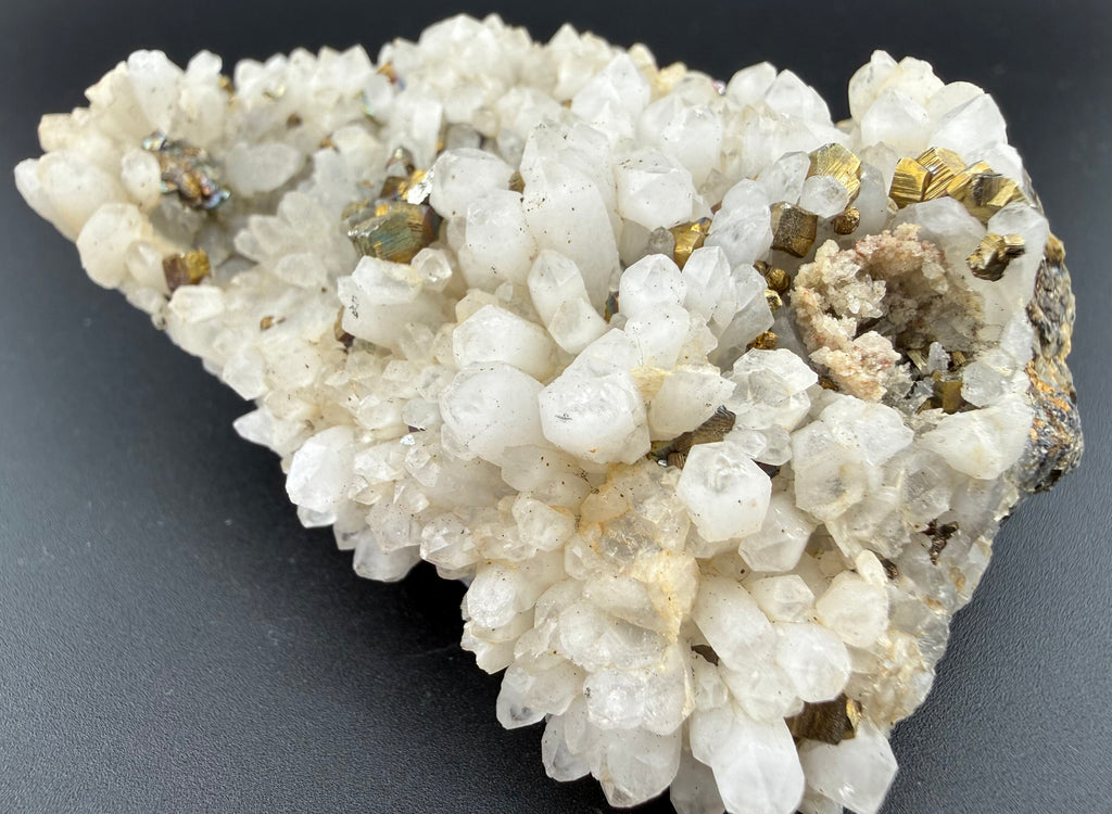 Pyrite on Quartz Cluster — China