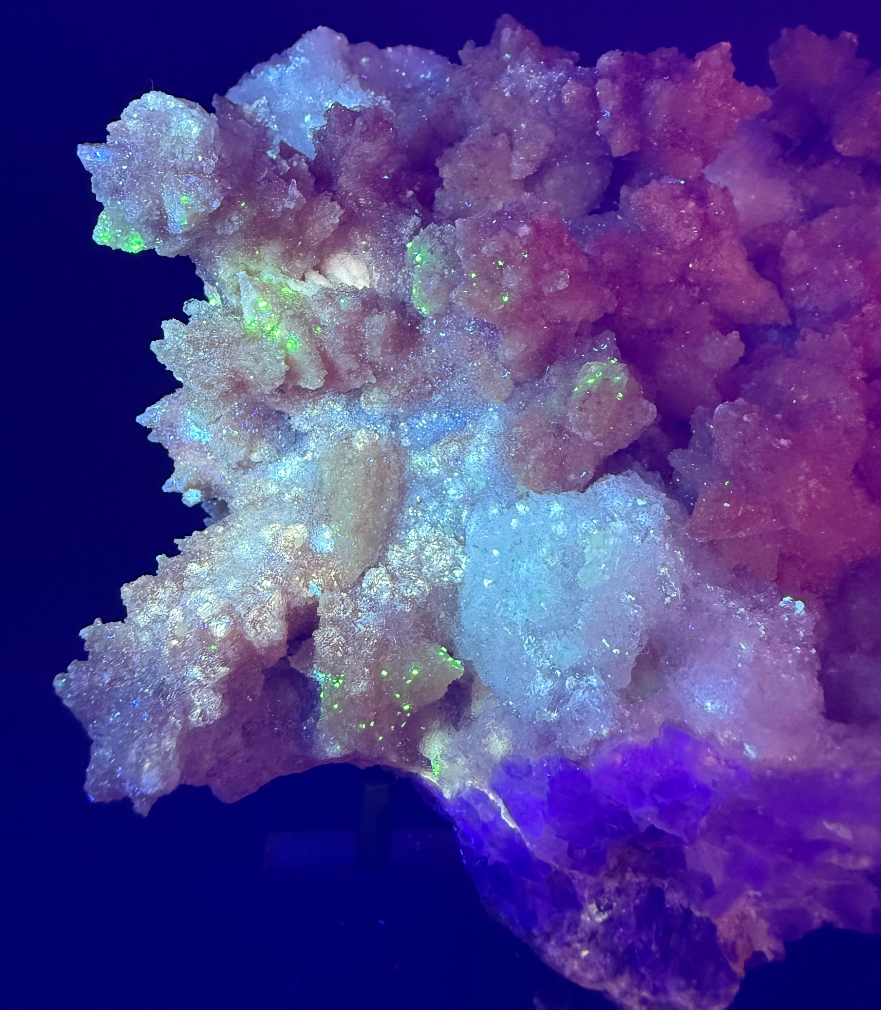 UV Reactive Calcite with Fluorite | Phosphorescent Specimen | Hubei, China
