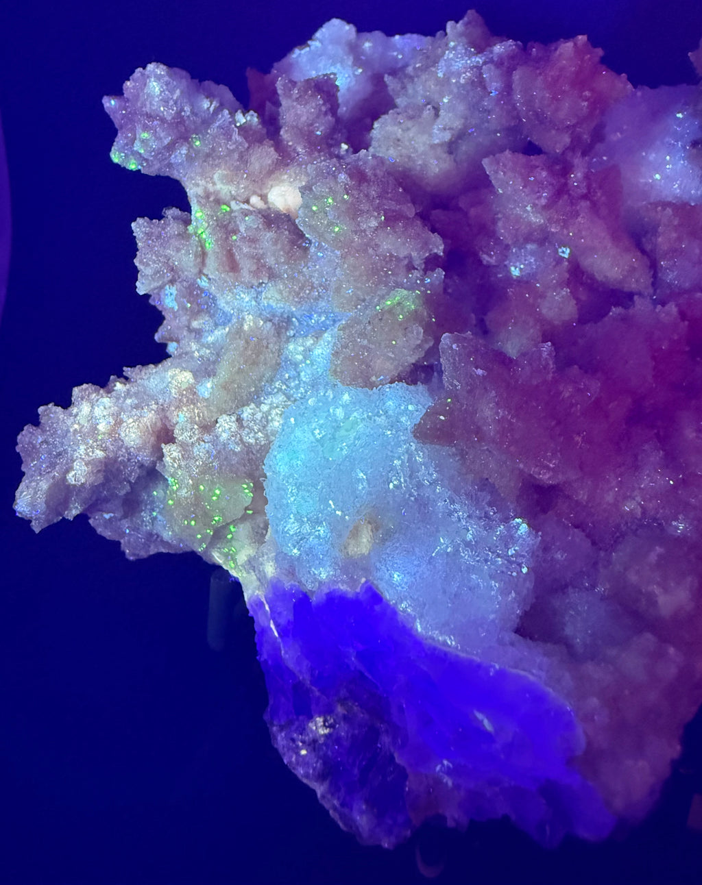 UV Reactive Calcite with Fluorite | Phosphorescent Specimen | Hubei, China