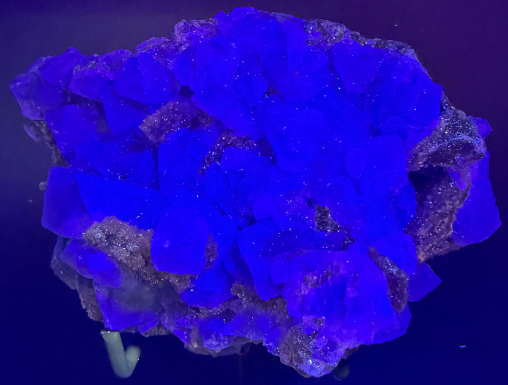 Blue Fluorite on Matrix · UV Reactive · China