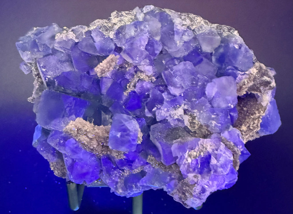 Blue Fluorite on Matrix · UV Reactive · China