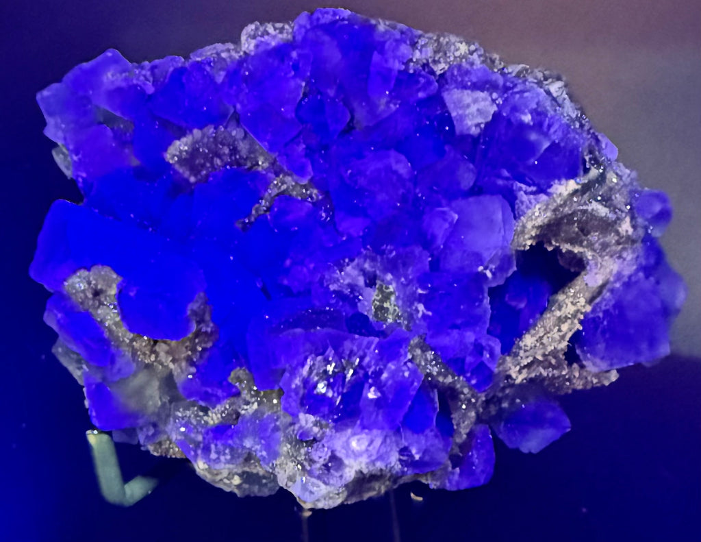 Blue Fluorite on Matrix · UV Reactive · China
