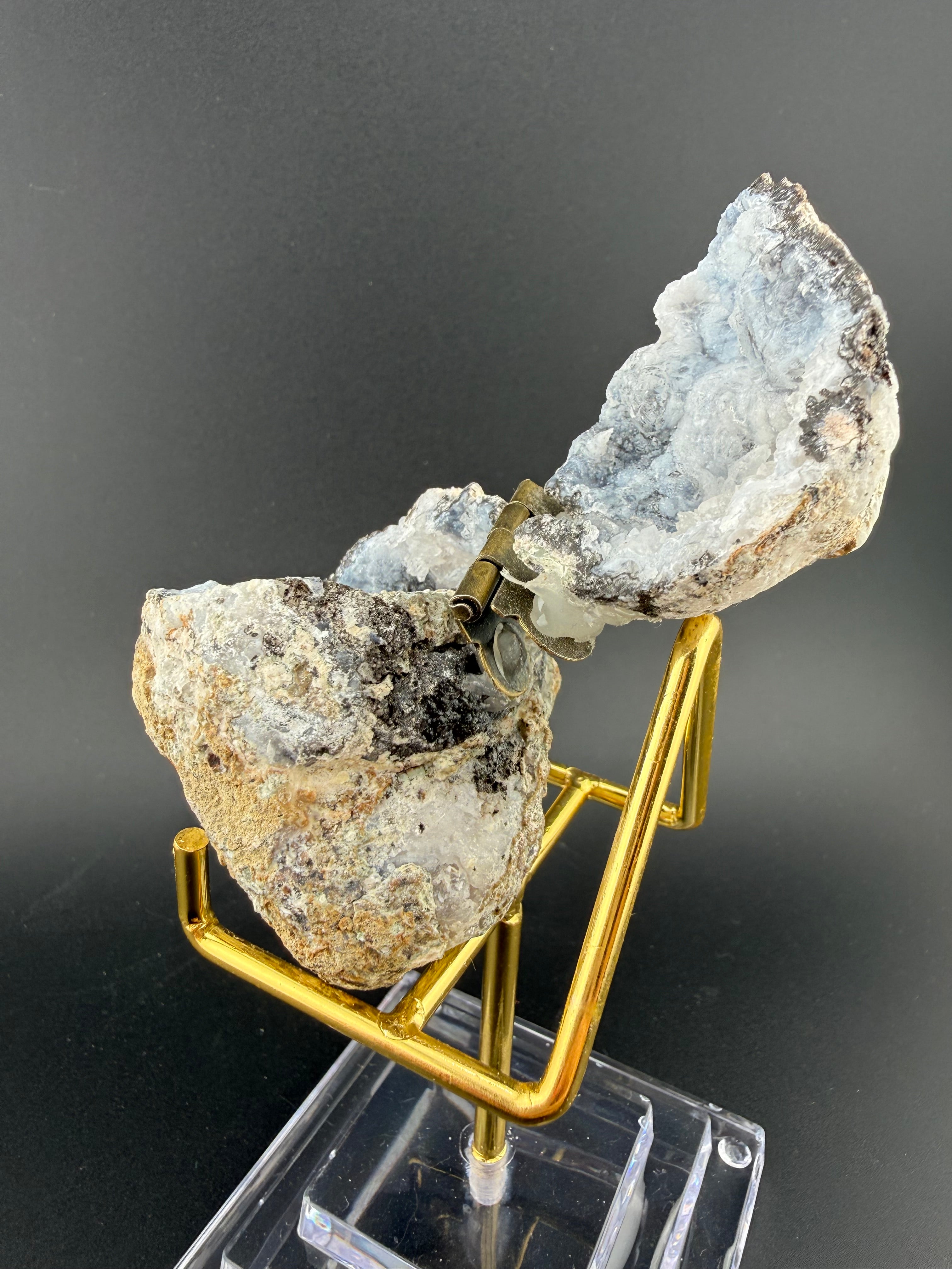 UV Reactive “Alien Agate” Geode | Hinged Display Specimen