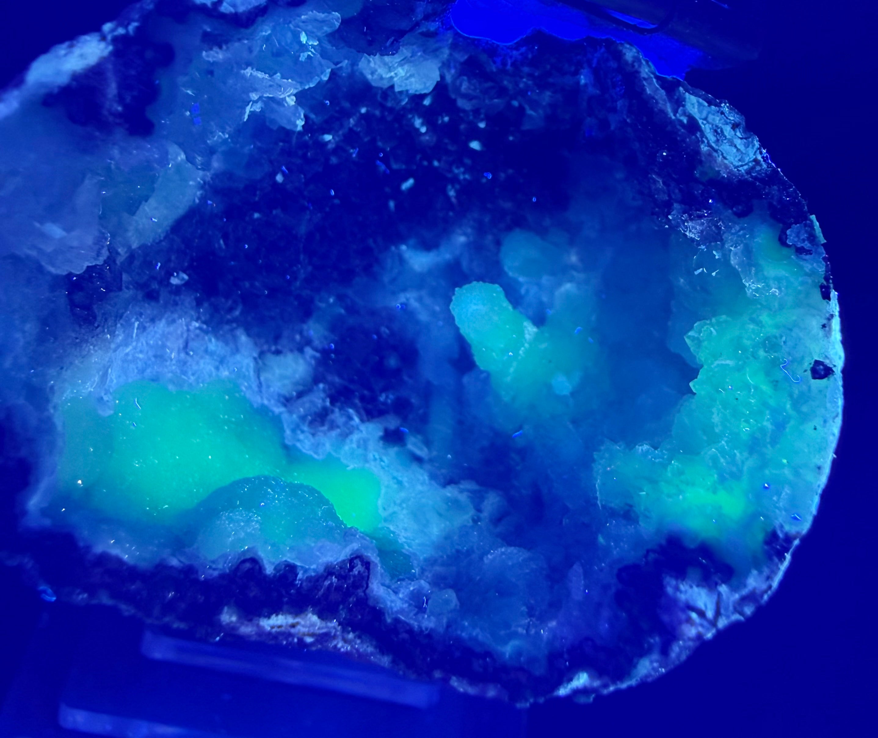 UV Reactive “Alien Agate” Geode | Hinged Display Specimen