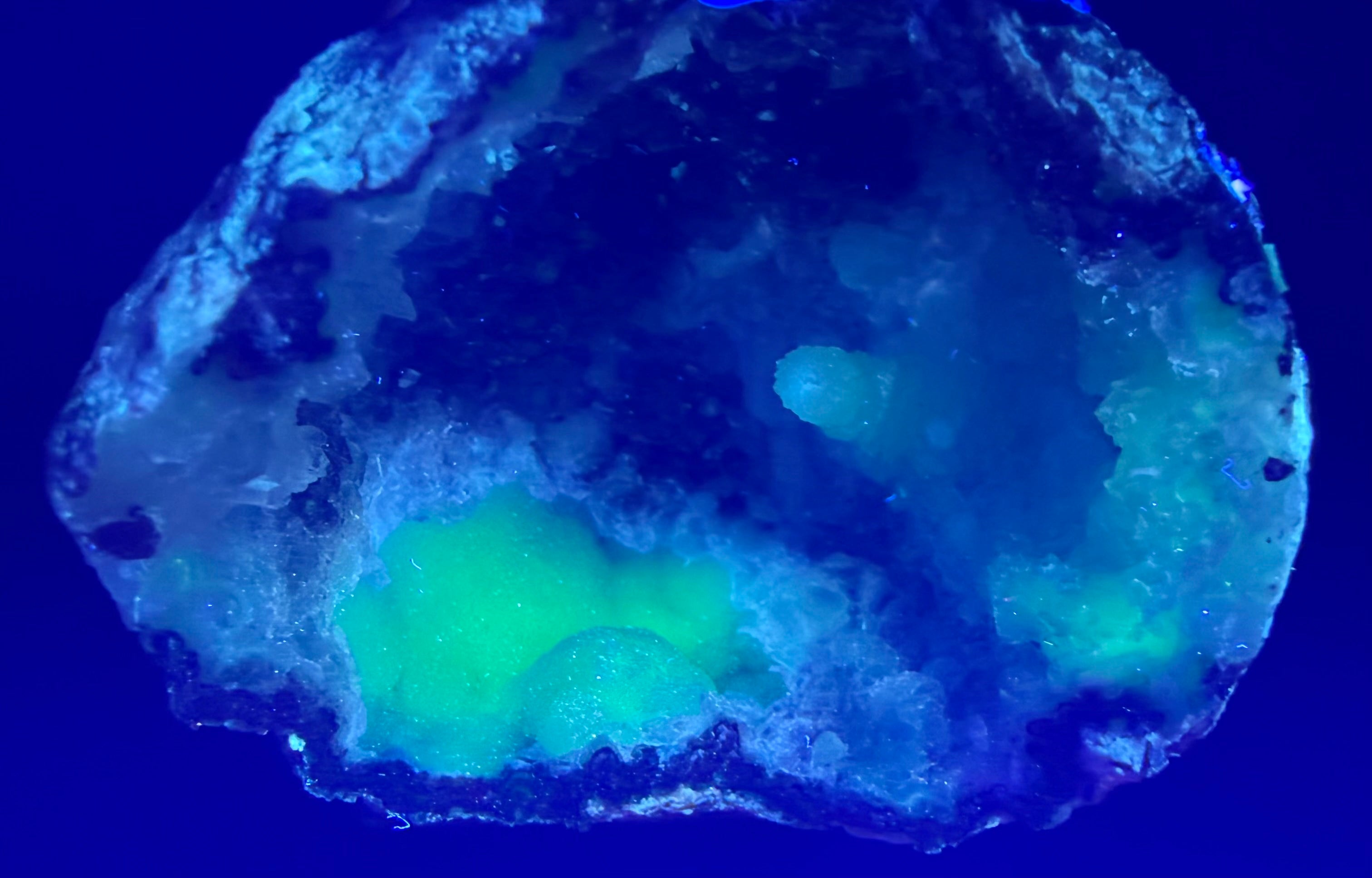 UV Reactive “Alien Agate” Geode | Hinged Display Specimen
