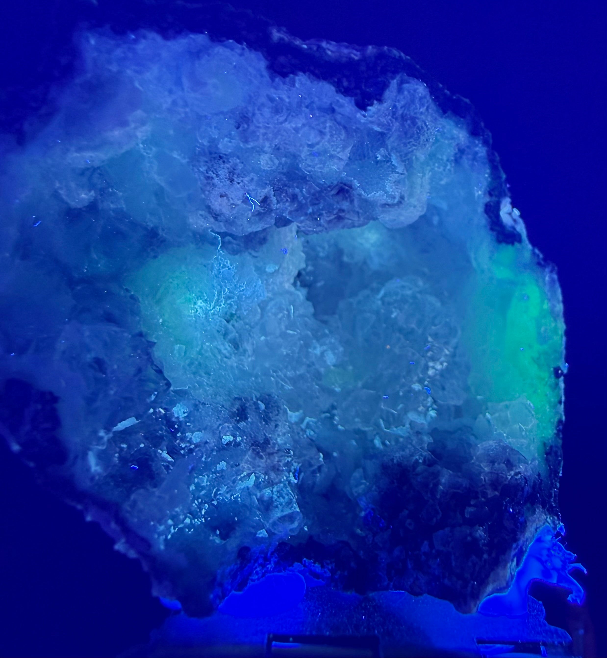 UV Reactive “Alien Agate” Geode | Hinged Display Specimen