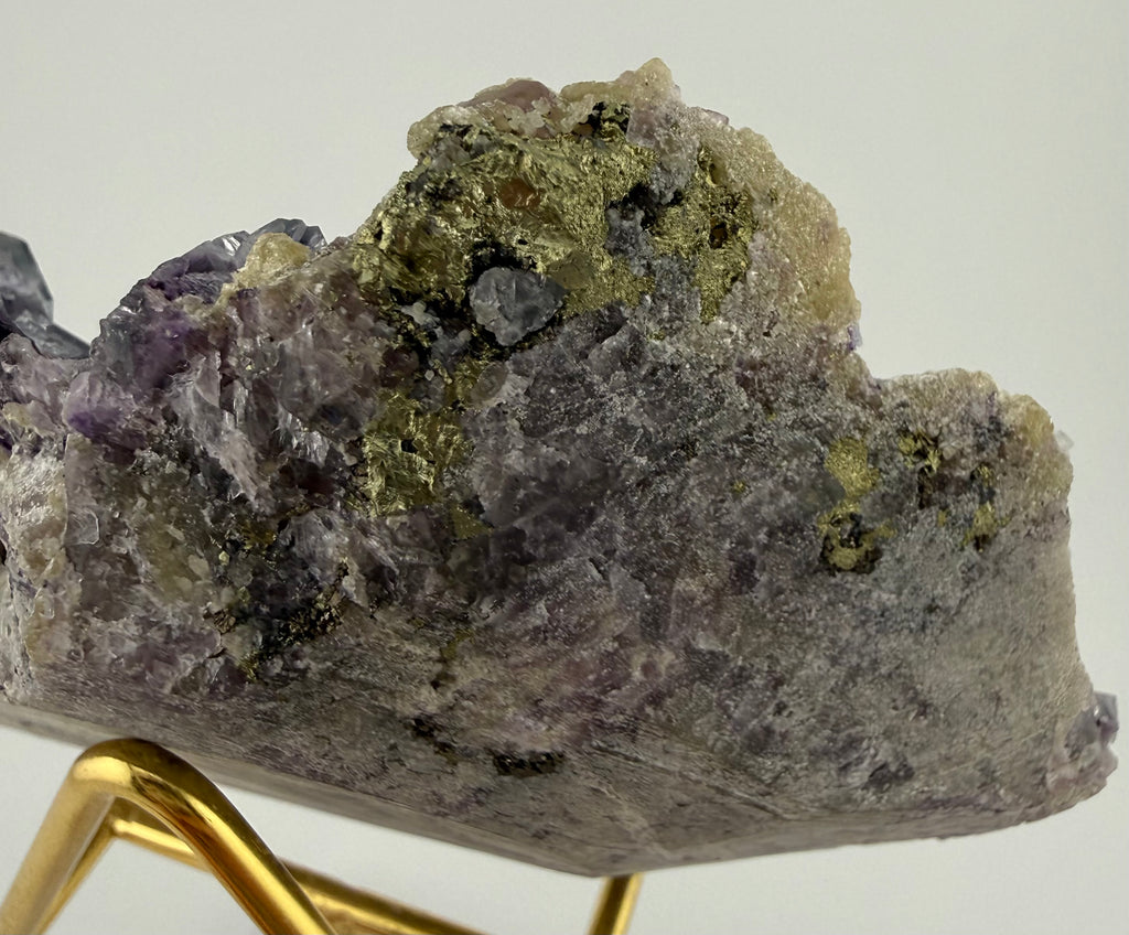 Purple Fluorite on Calcite with Chalcopyrite UV Reactive Collector Specimen | China (Hubei / Wuhan Region)