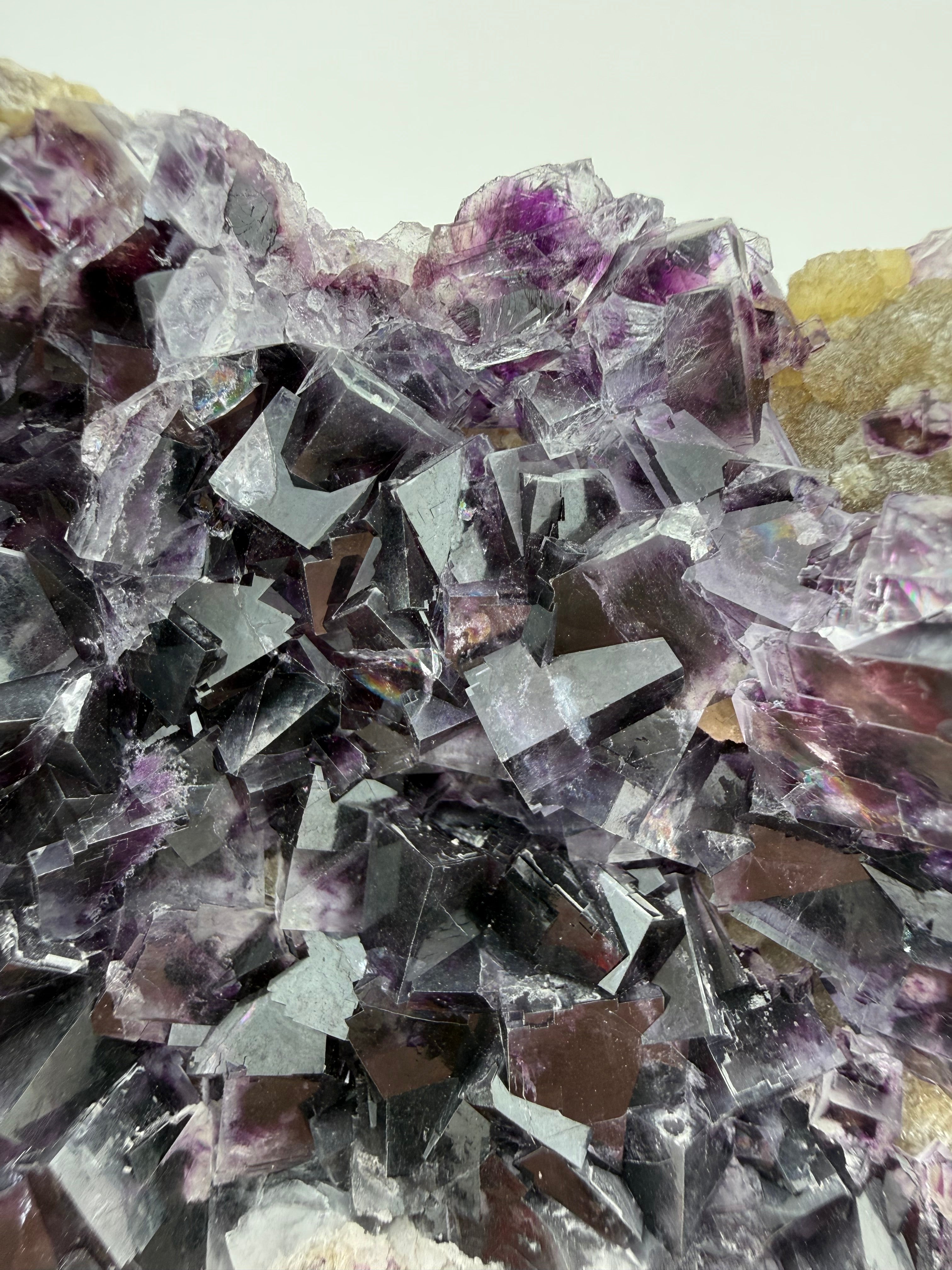 Purple Fluorite on Calcite with Chalcopyrite UV Reactive Collector Specimen | China (Hubei / Wuhan Region)