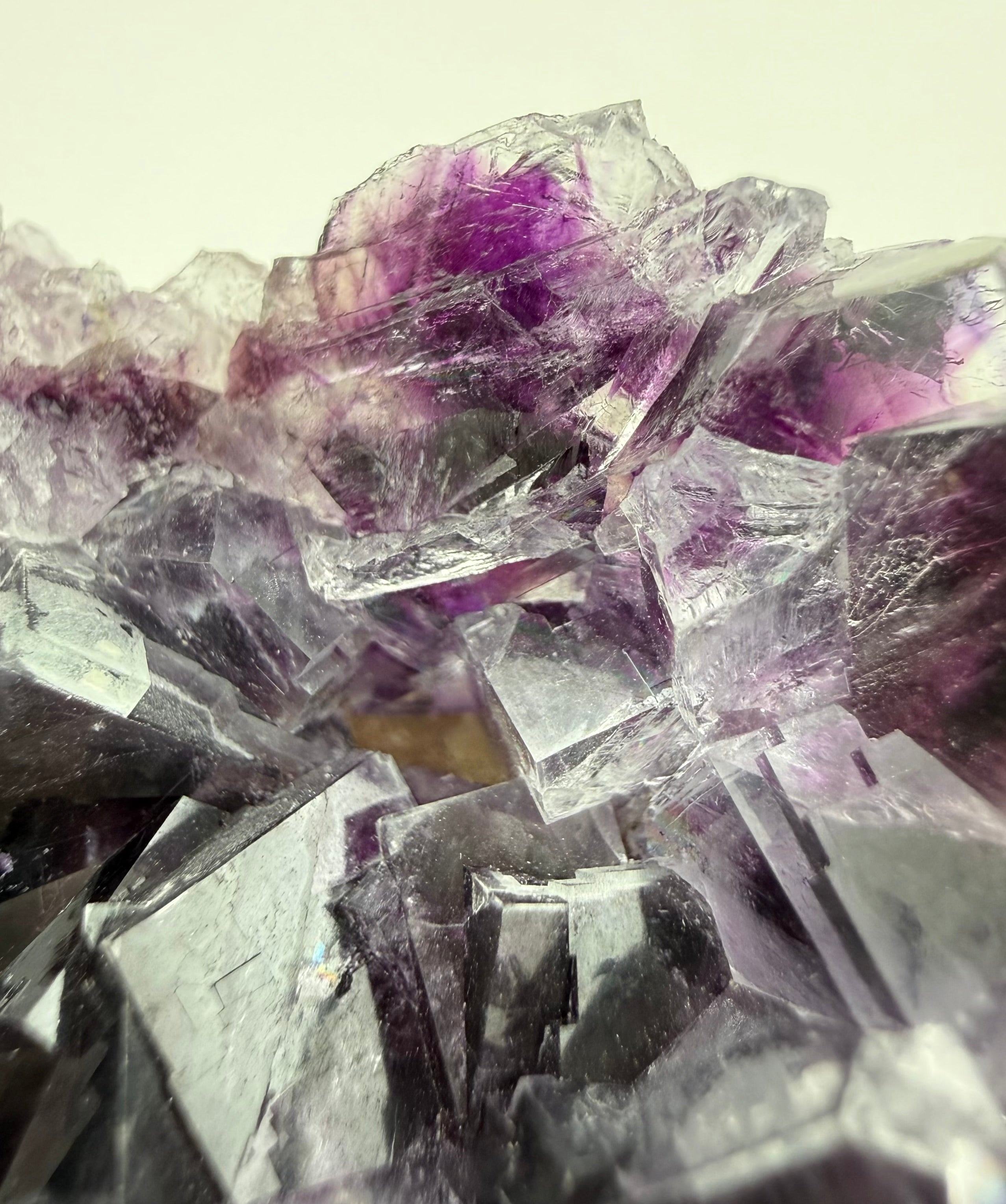 Purple Fluorite on Calcite with Chalcopyrite UV Reactive Collector Specimen | China (Hubei / Wuhan Region)