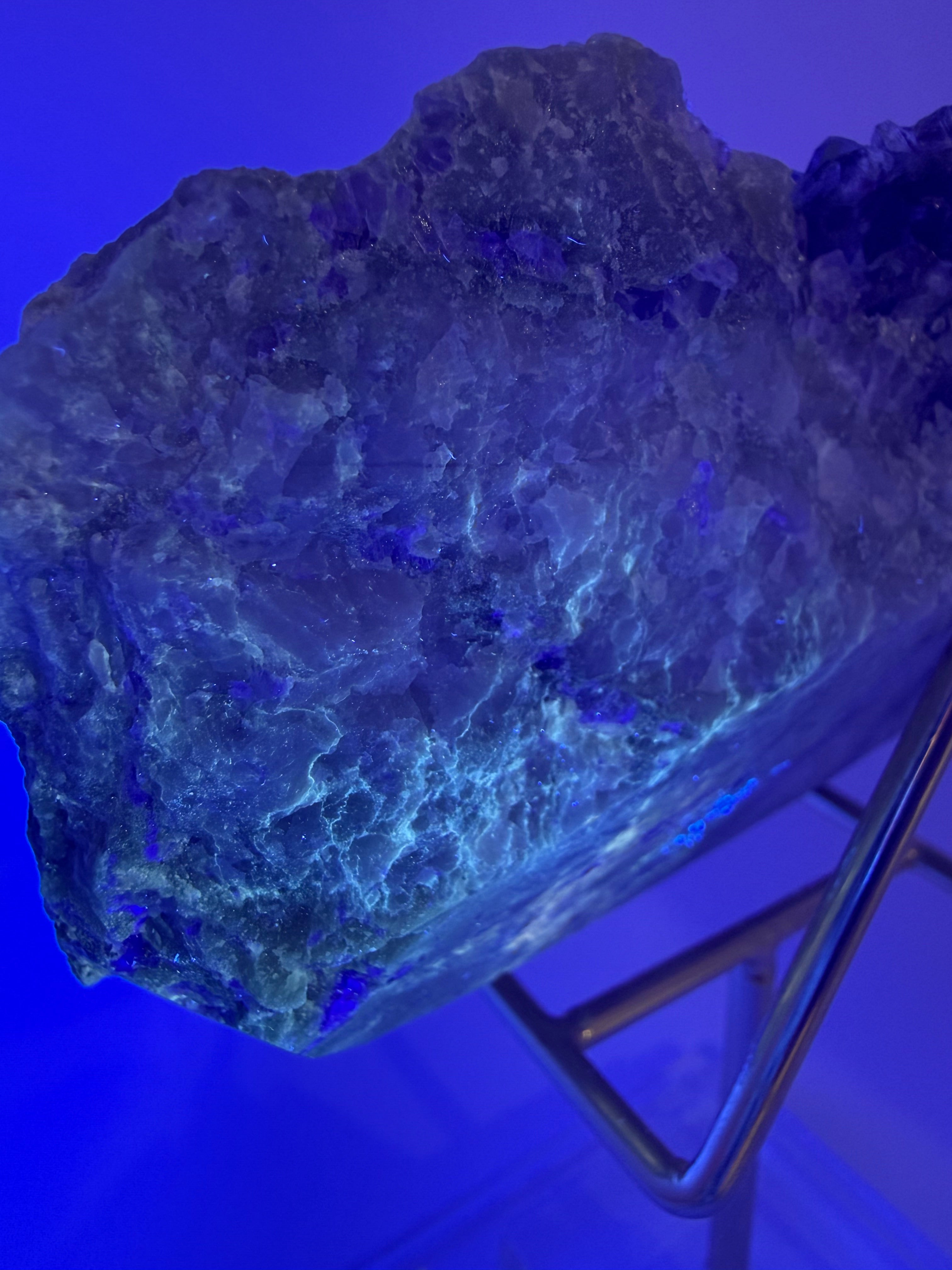 Purple Fluorite on Calcite with Chalcopyrite UV Reactive Collector Specimen | China (Hubei / Wuhan Region)