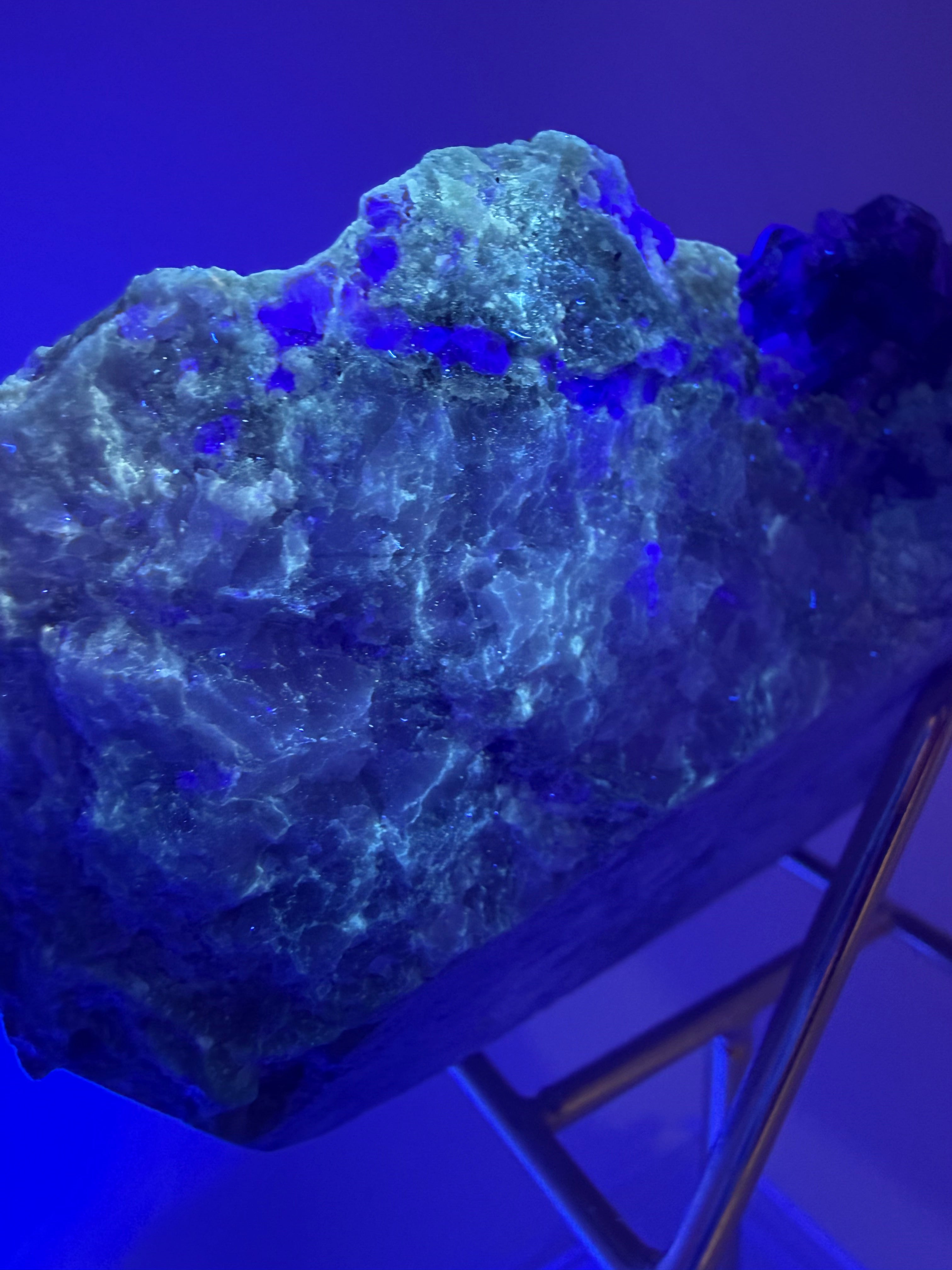 Purple Fluorite on Calcite with Chalcopyrite UV Reactive Collector Specimen | China (Hubei / Wuhan Region)