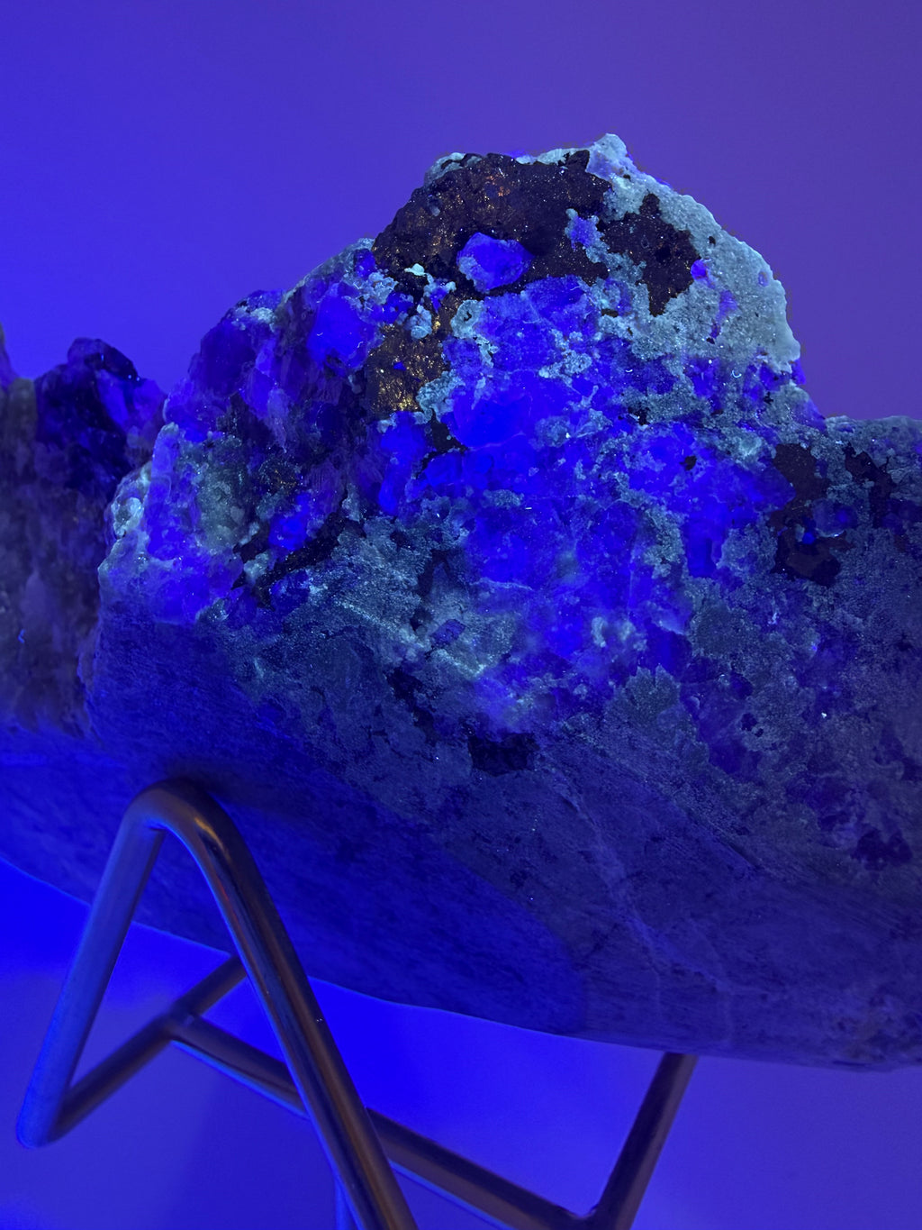 Purple Fluorite on Calcite with Chalcopyrite UV Reactive Collector Specimen | China (Hubei / Wuhan Region)