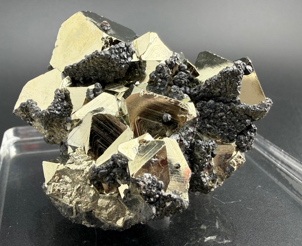 Pyrite Cluster with UV Reactive Sphalerite – Peru