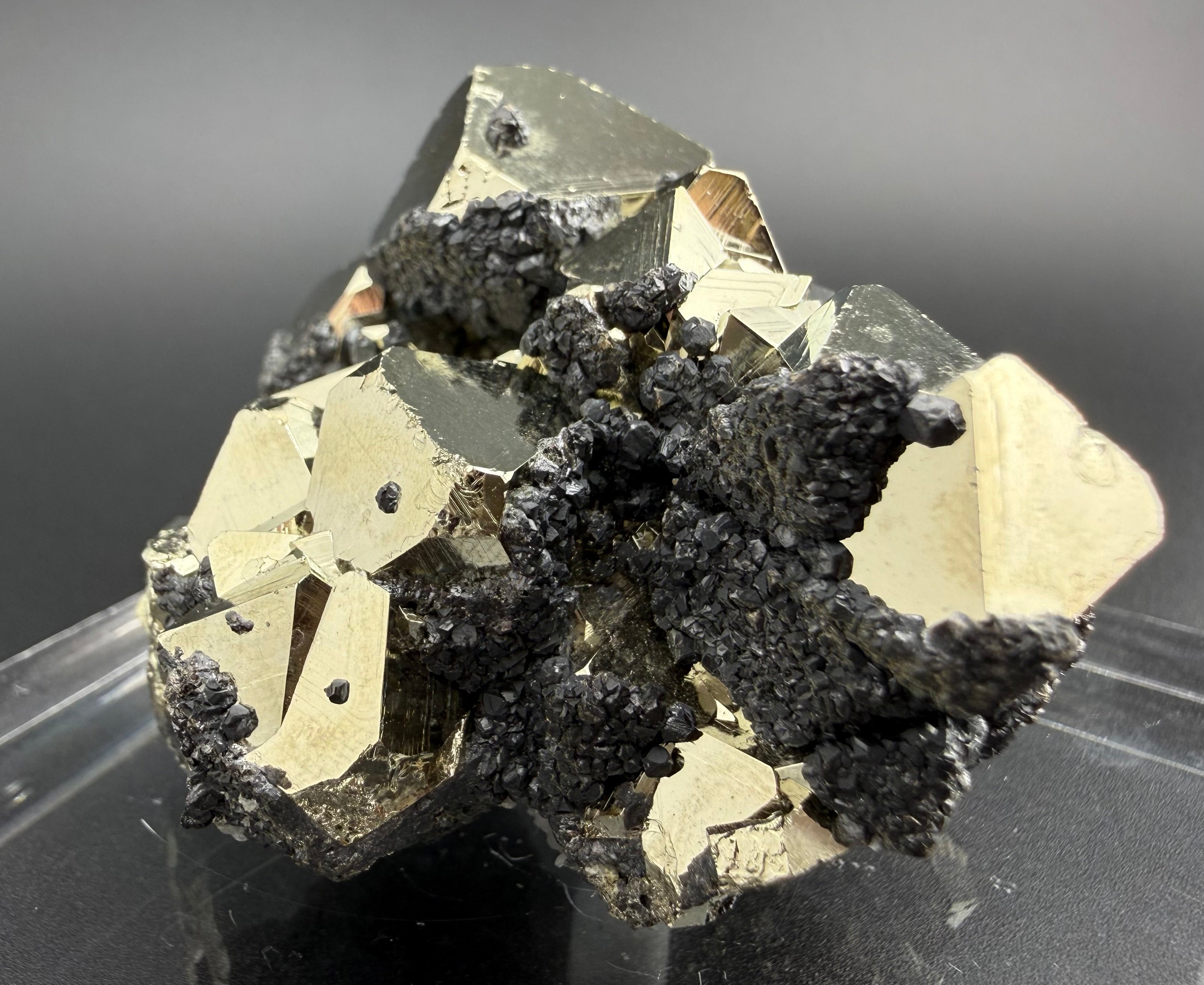 Pyrite Cluster with UV Reactive Sphalerite – Peru