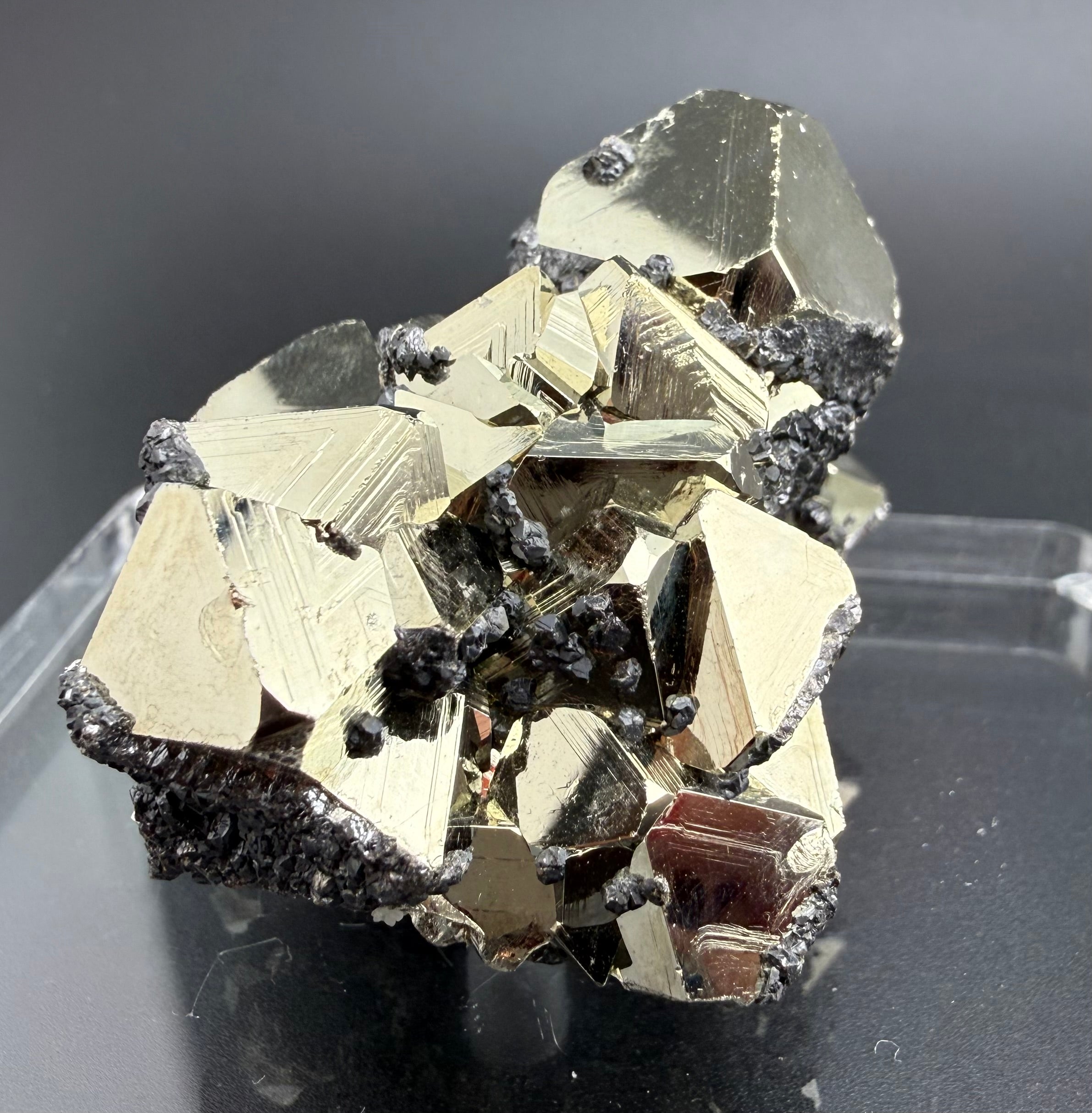 Pyrite Cluster with UV Reactive Sphalerite – Peru
