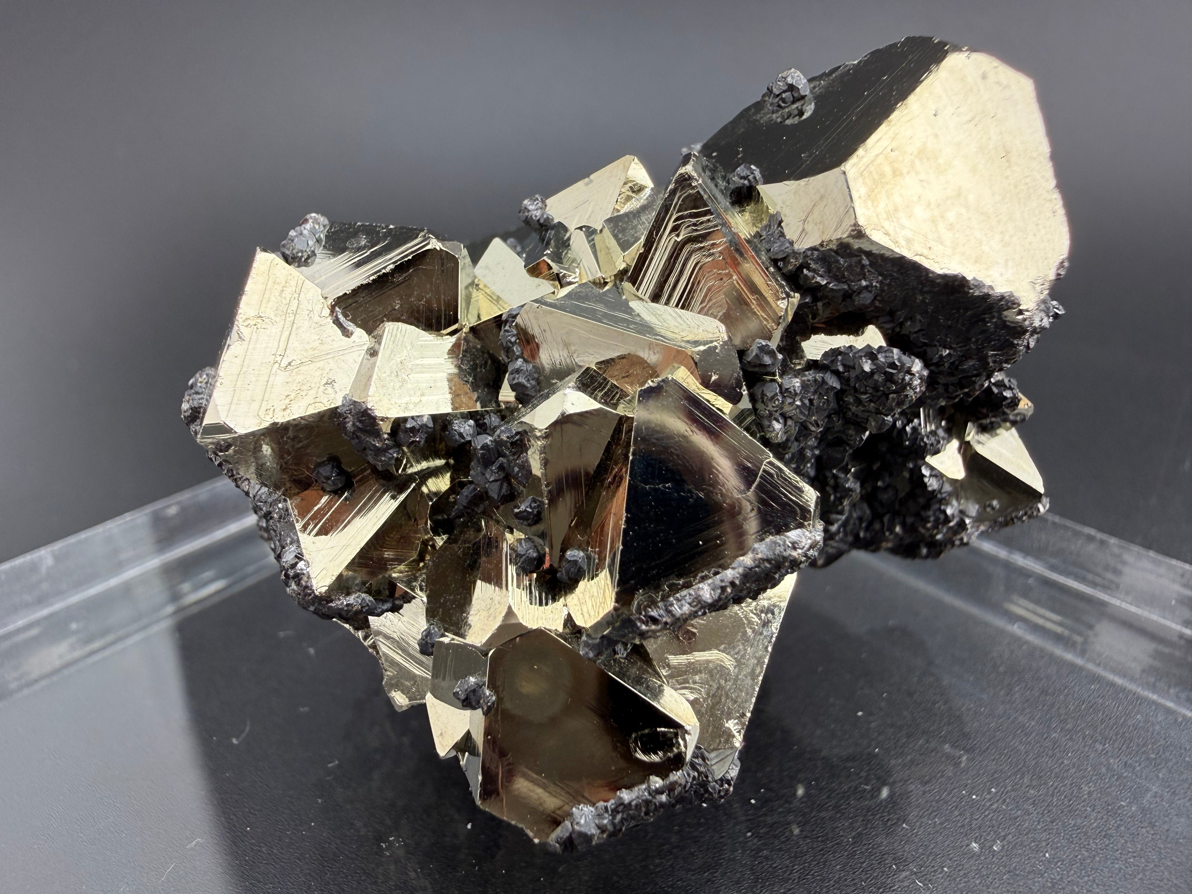 Pyrite Cluster with UV Reactive Sphalerite – Peru