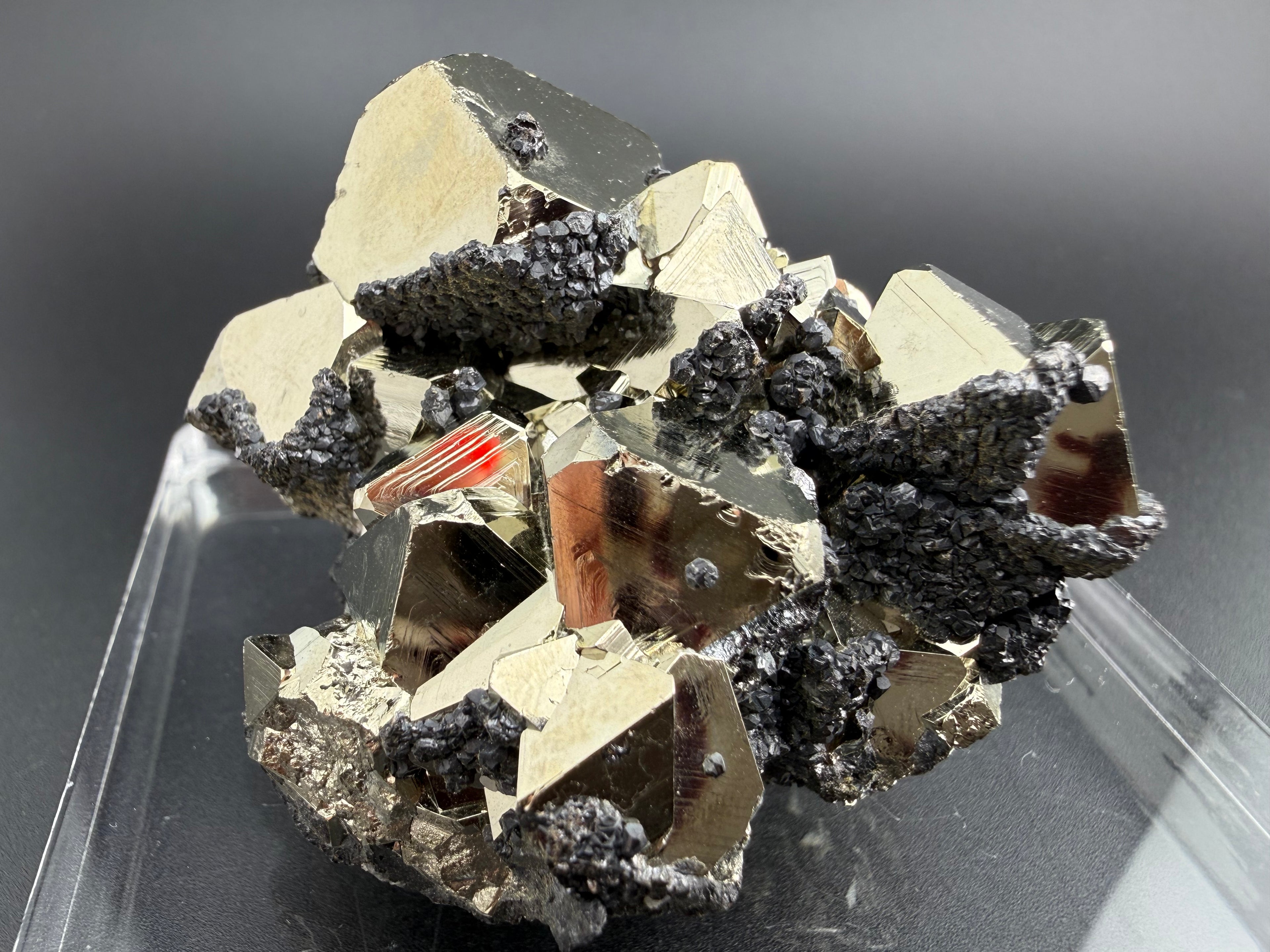 Pyrite Cluster with UV Reactive Sphalerite – Peru