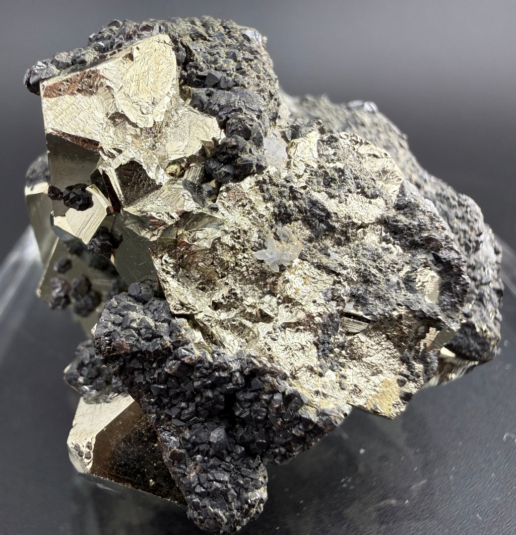 Pyrite Cluster with UV Reactive Sphalerite – Peru