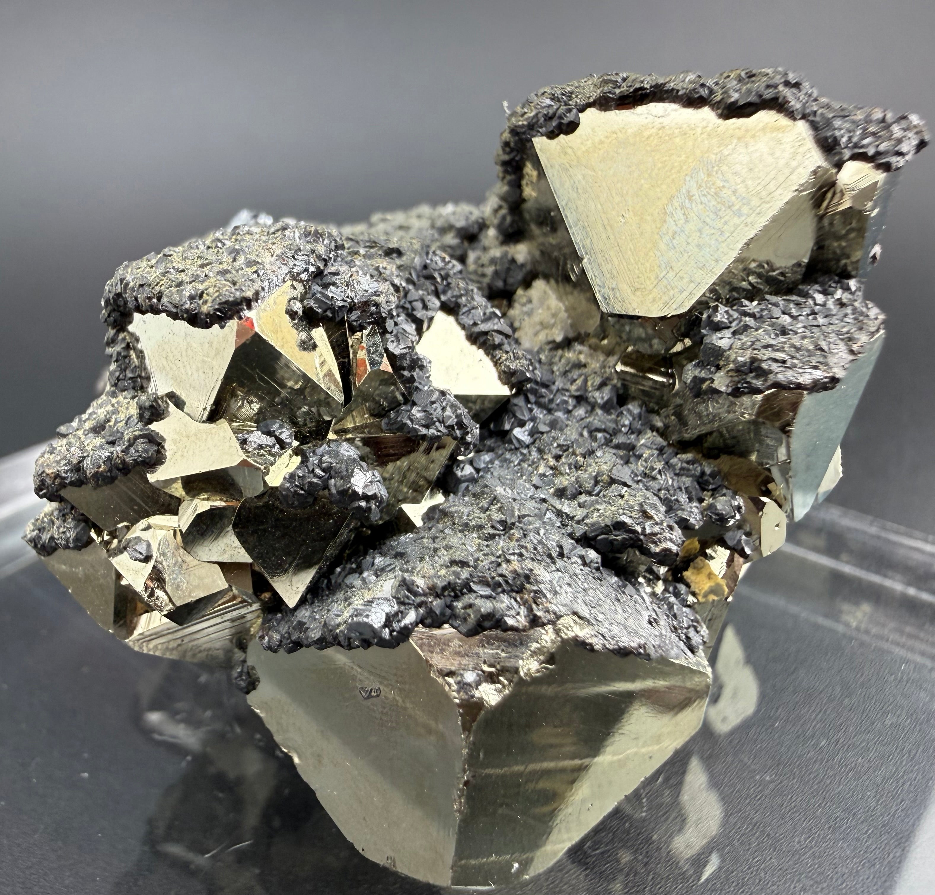 Pyrite Cluster with UV Reactive Sphalerite – Peru