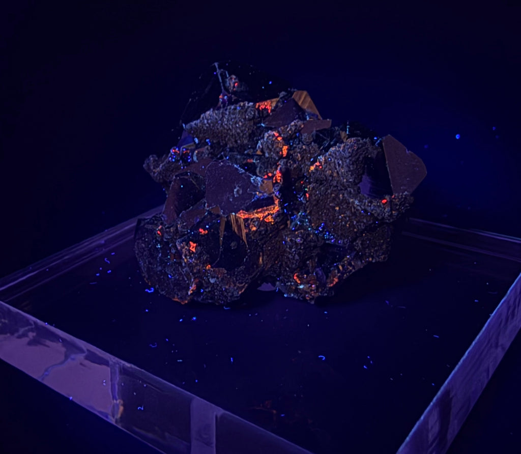 Pyrite Cluster with UV Reactive Sphalerite – Peru