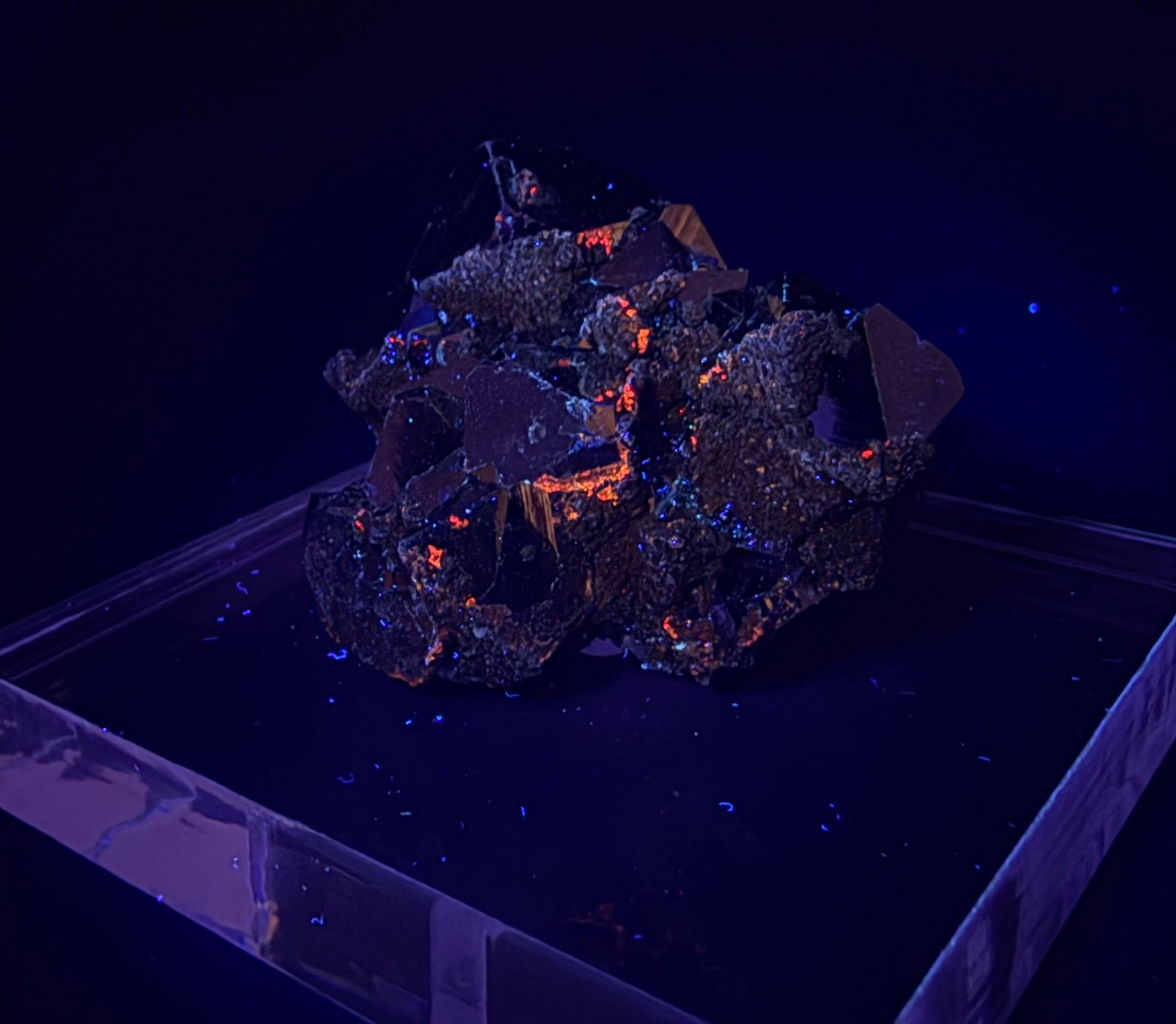 Pyrite Cluster with UV Reactive Sphalerite – Peru