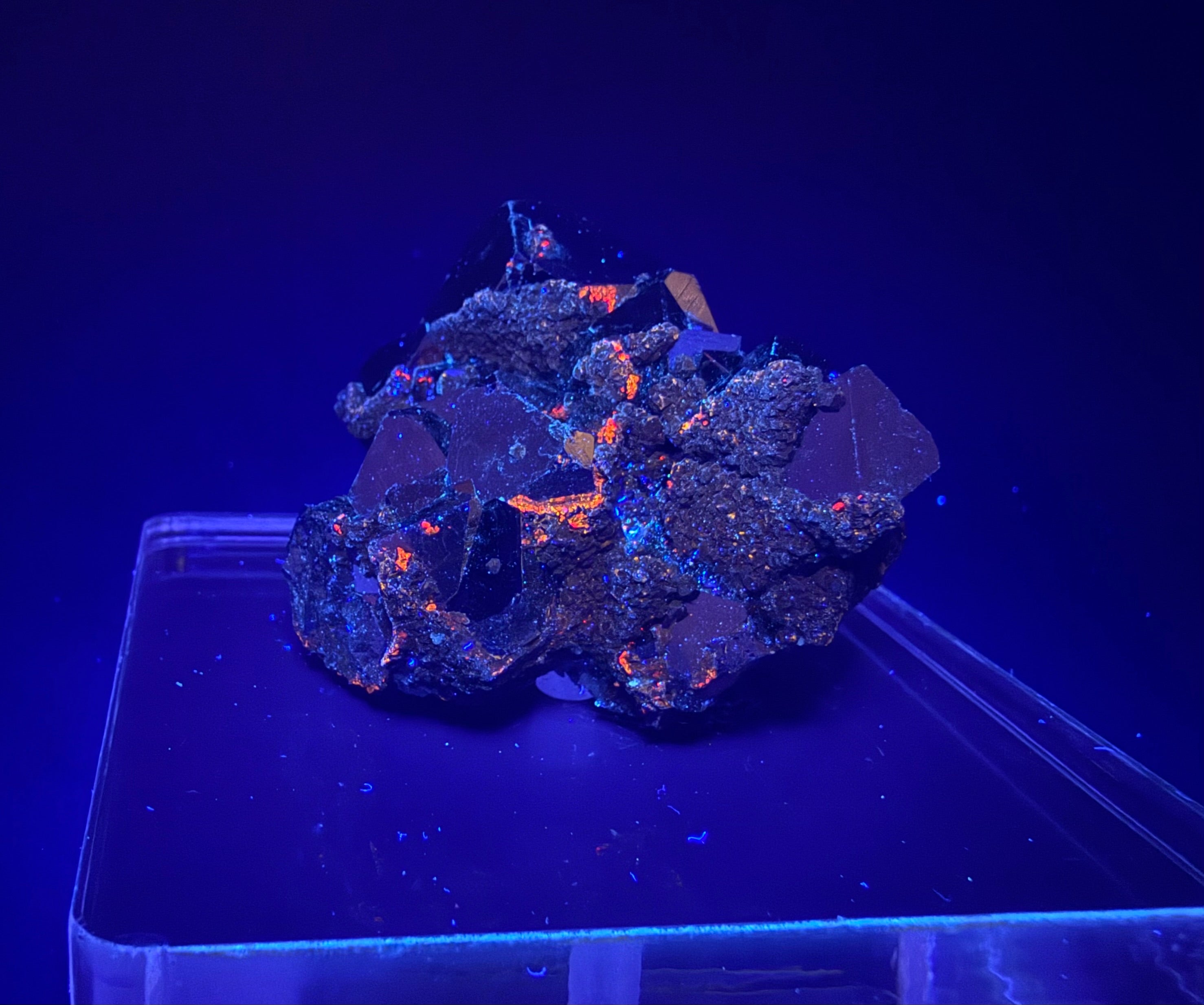 Pyrite Cluster with UV Reactive Sphalerite – Peru