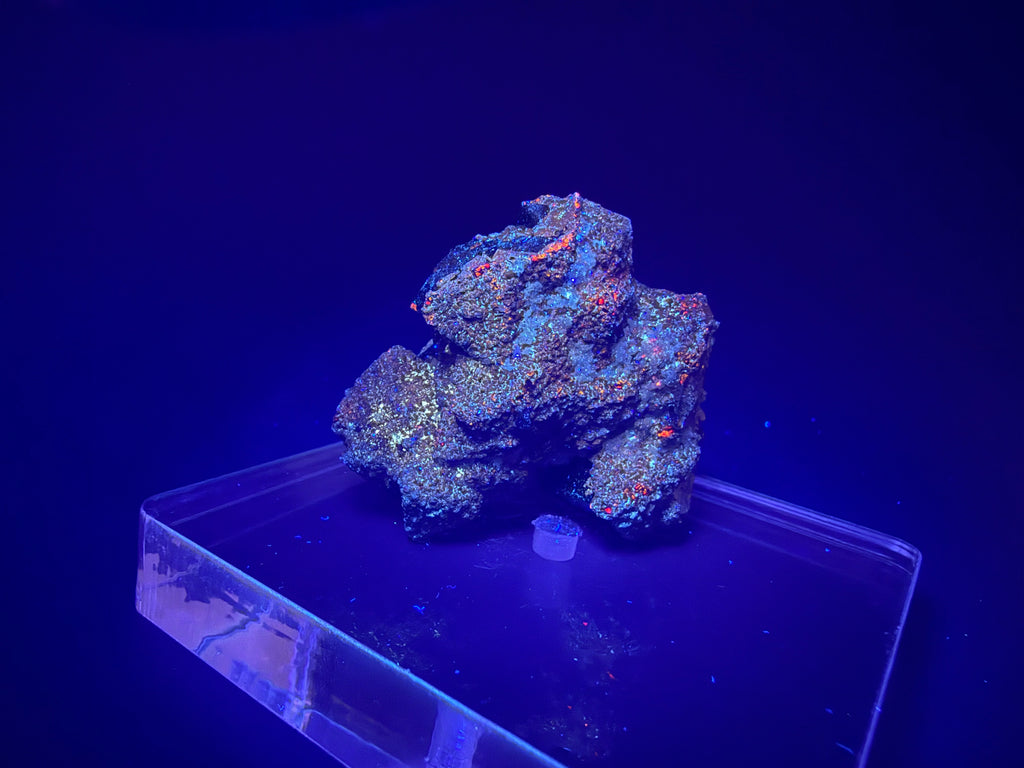 Pyrite Cluster with UV Reactive Sphalerite – Peru