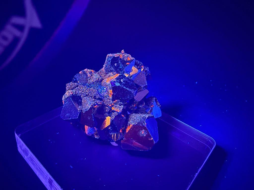Pyrite Cluster with UV Reactive Sphalerite – Peru
