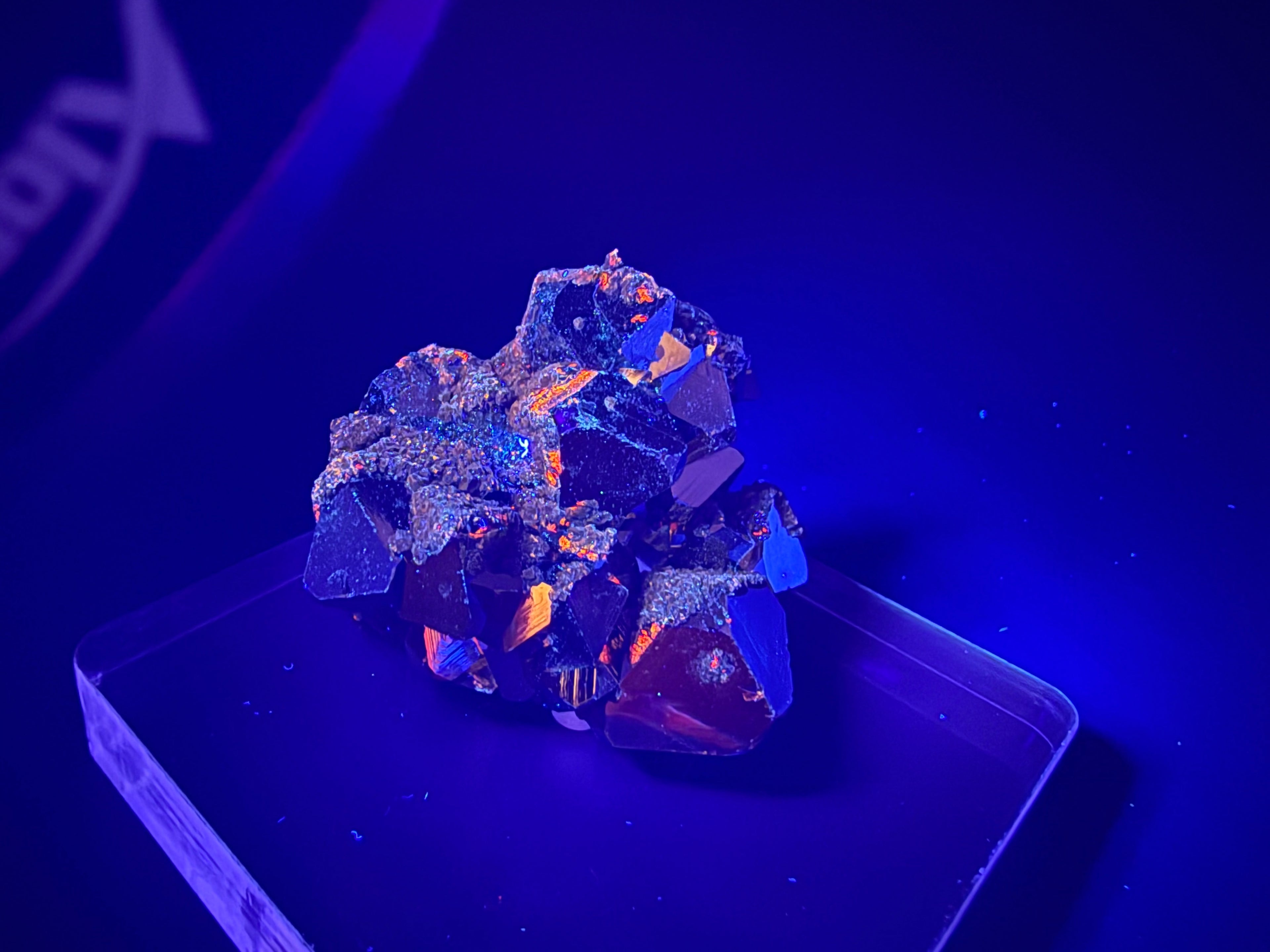 Pyrite Cluster with UV Reactive Sphalerite – Peru