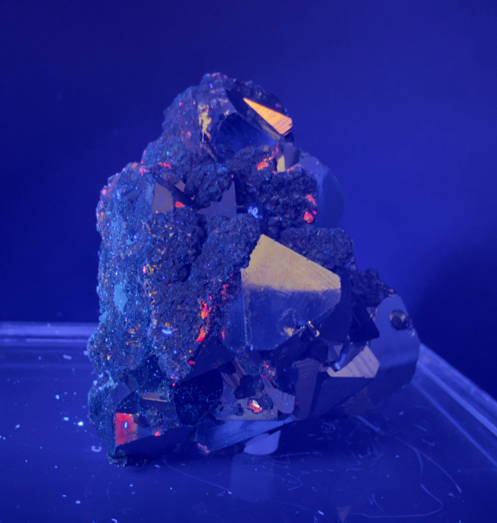 Pyrite Cluster with UV Reactive Sphalerite – Peru