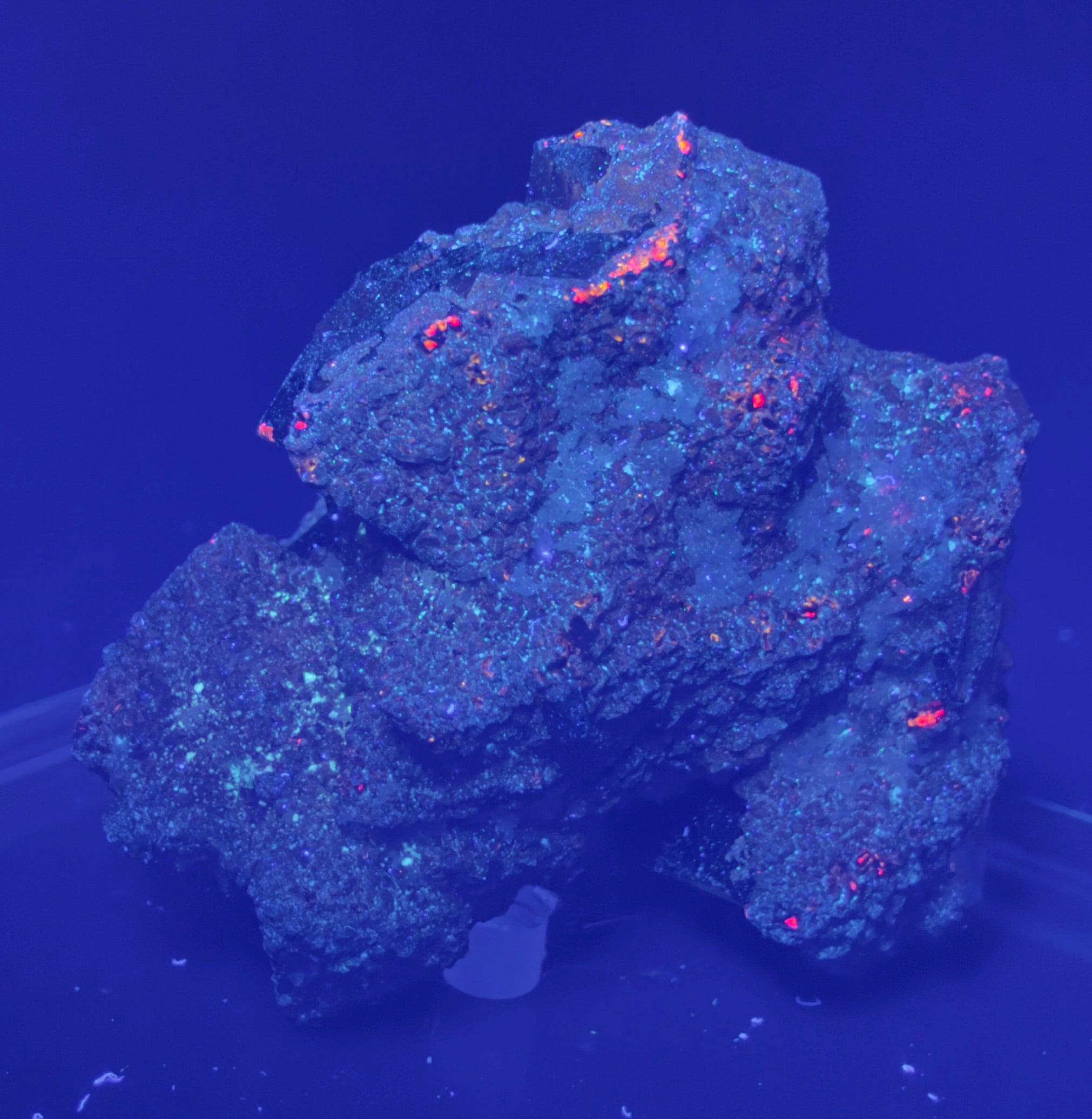 Pyrite Cluster with UV Reactive Sphalerite – Peru