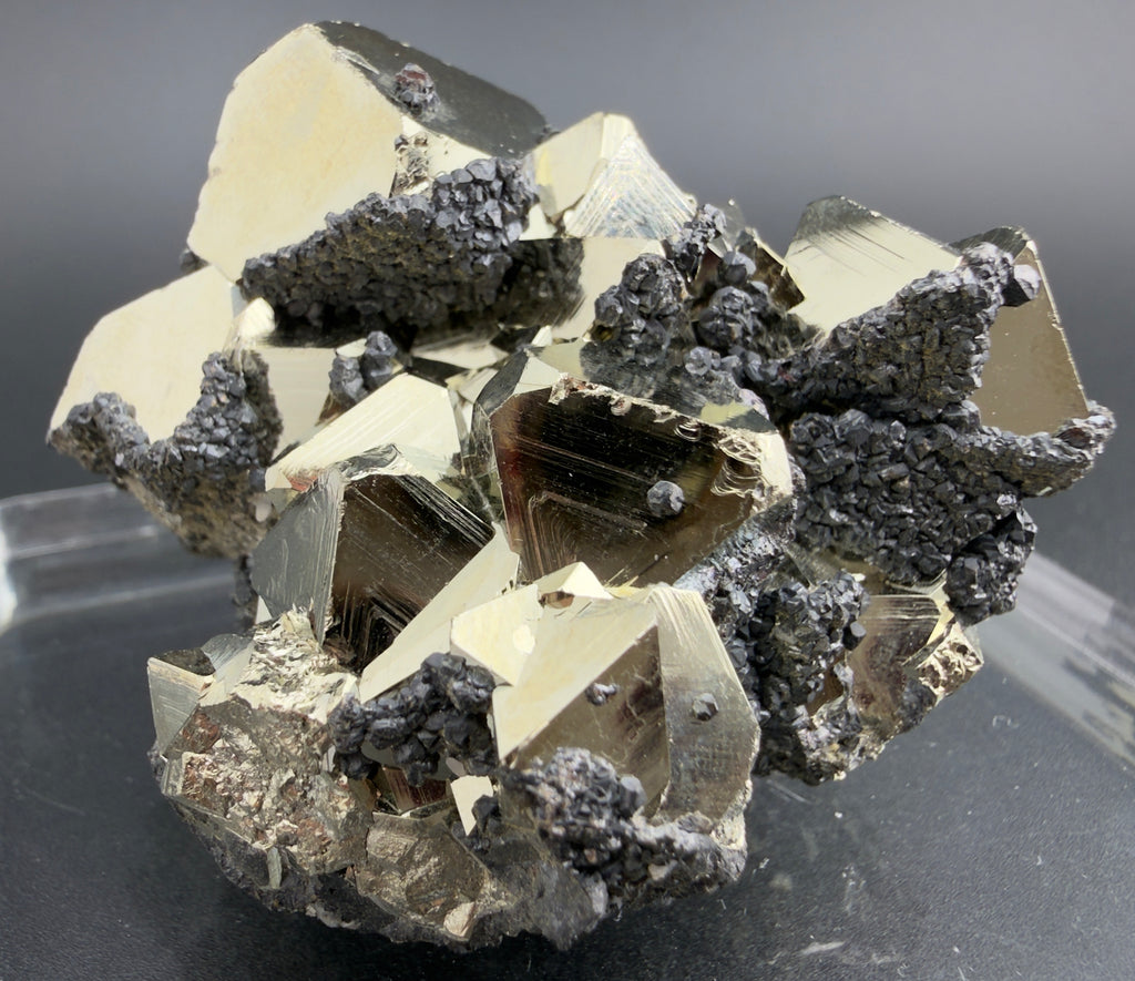 Pyrite Cluster with UV Reactive Sphalerite – Peru