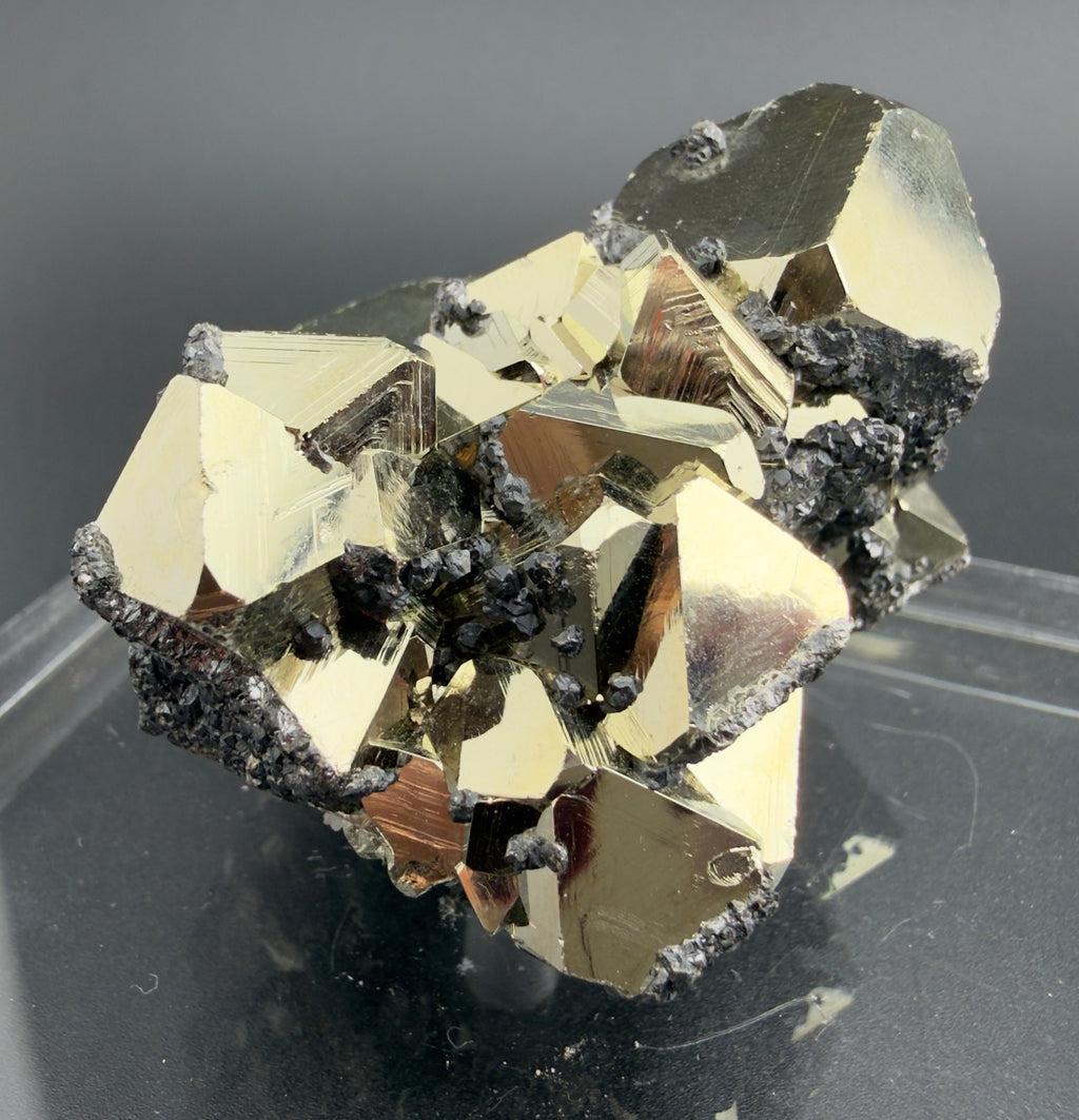 Pyrite Cluster with UV Reactive Sphalerite – Peru