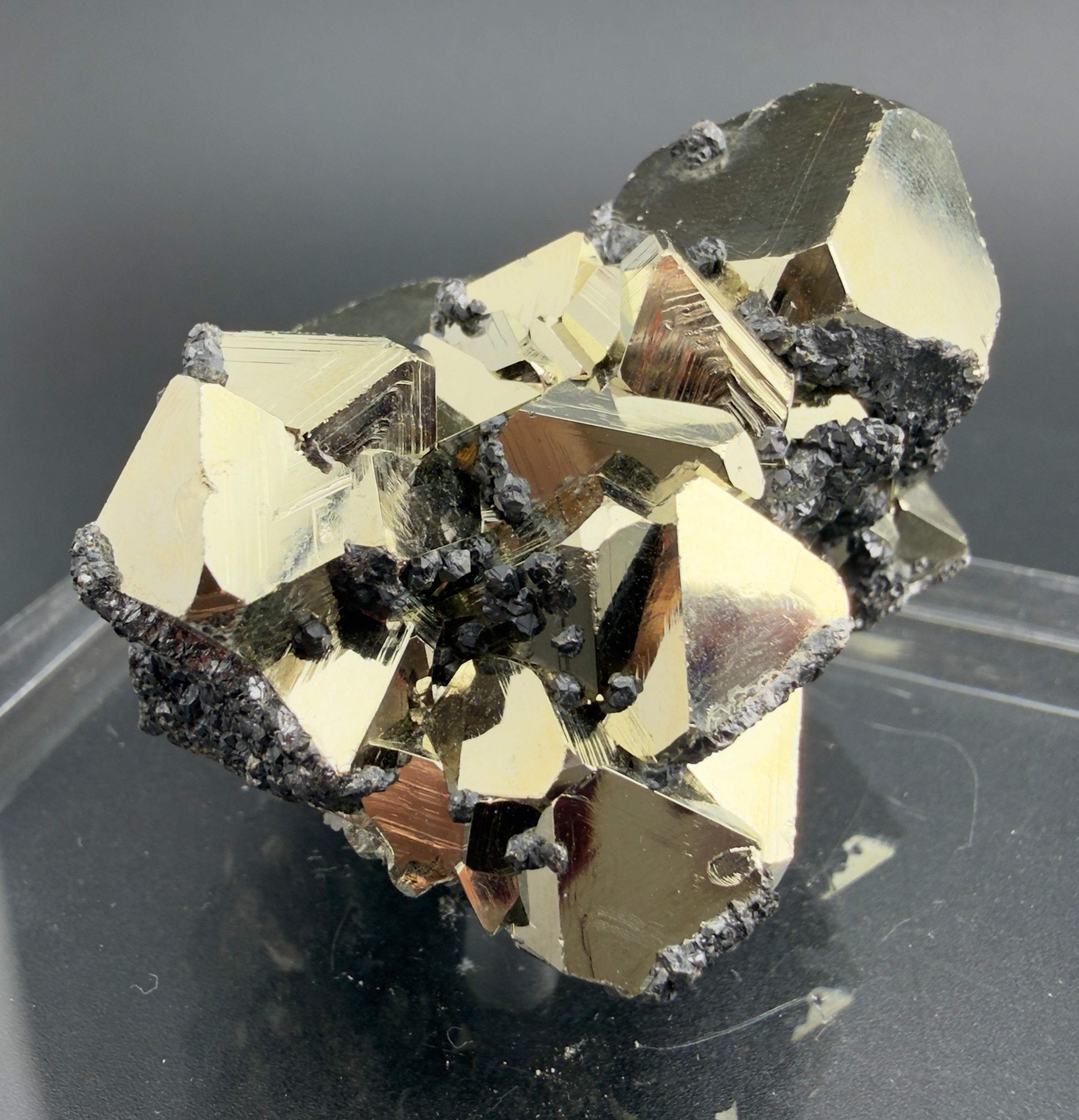 Pyrite Cluster with UV Reactive Sphalerite – Peru