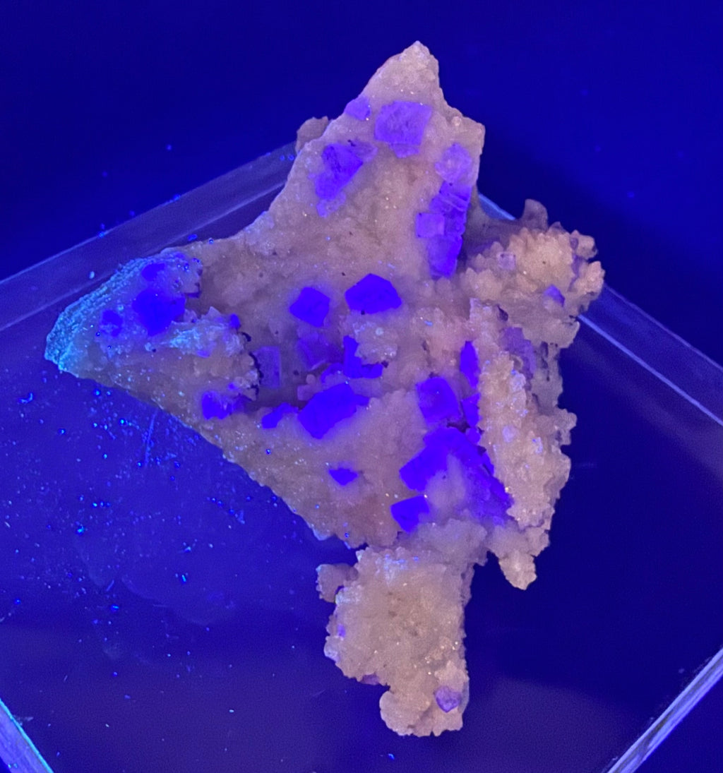 Fluorite on Calcite | UV Reactive Specimen | Hubei, China
