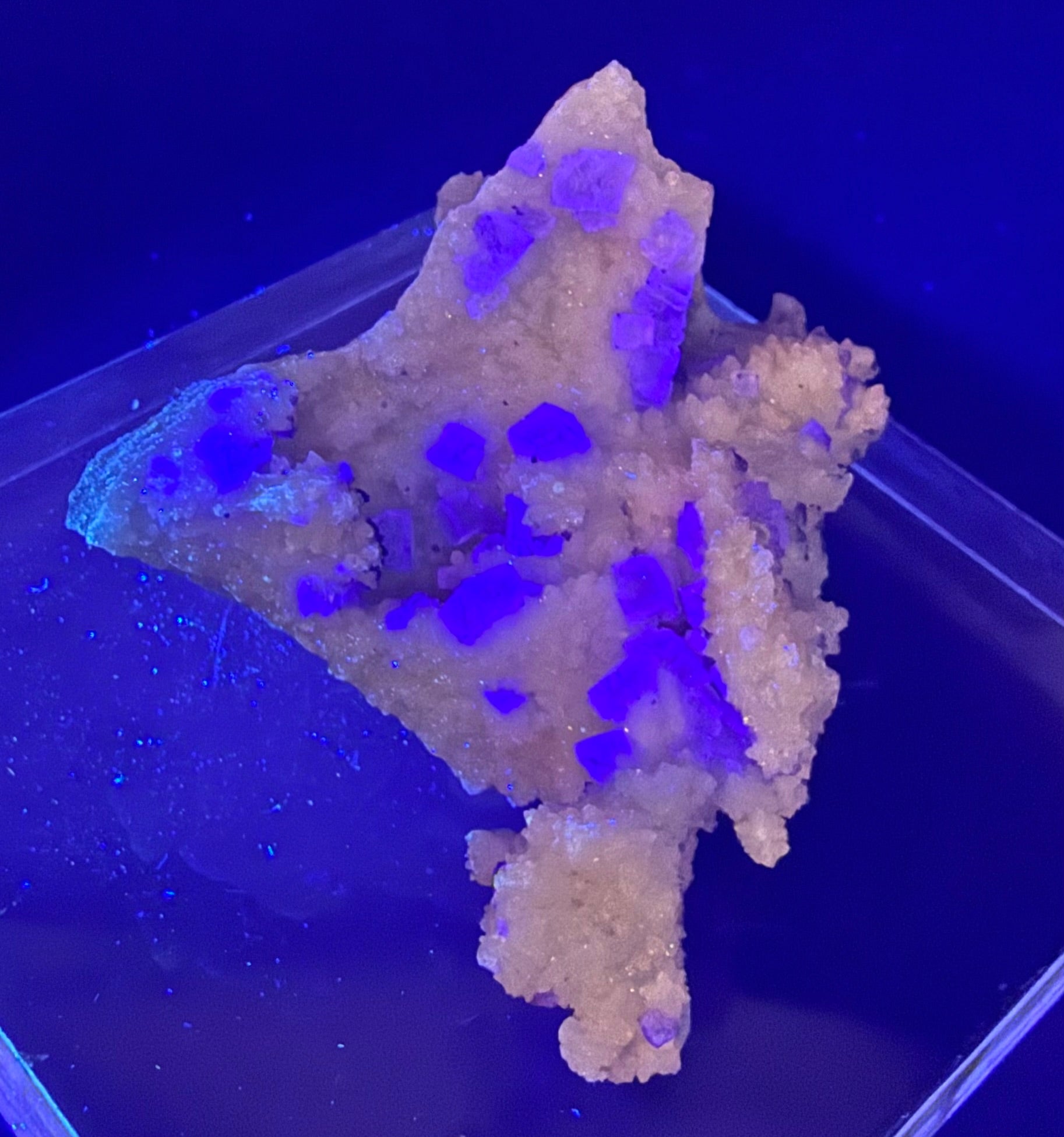 Fluorite on Calcite | UV Reactive Specimen | Hubei, China