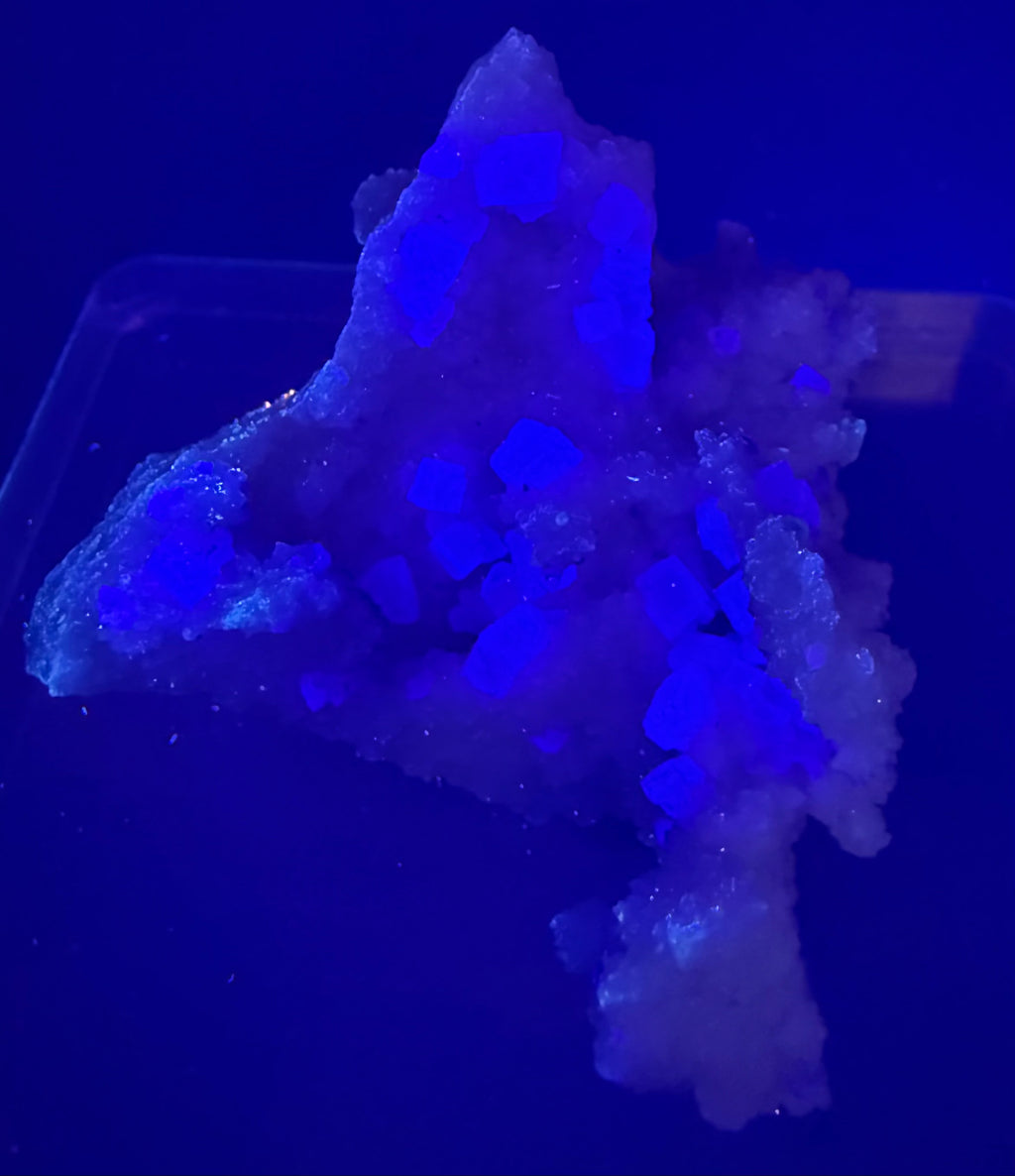 Fluorite on Calcite | UV Reactive Specimen | Hubei, China